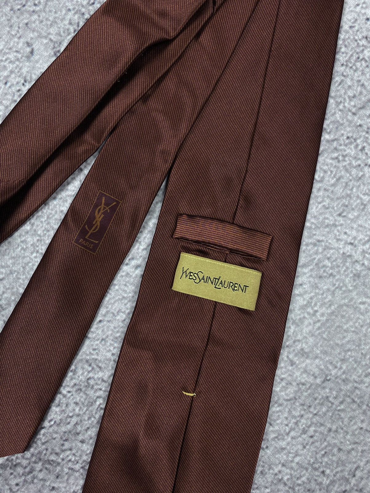 Vintage × Yves Saint Laurent Yves Saint Laurent Vintage YSL Big Logo Silk Tie Size ONE SIZE - 4 Thumbnail