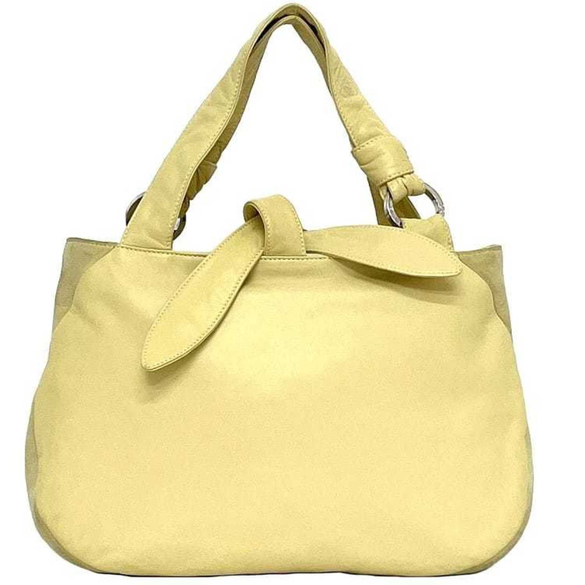 Loewe LOEWE handbag ec-23567 yellow anagram leather suede 050311 soft ladies tote bag ribbon genuine Size ONE SIZE - 1 Thumbnail