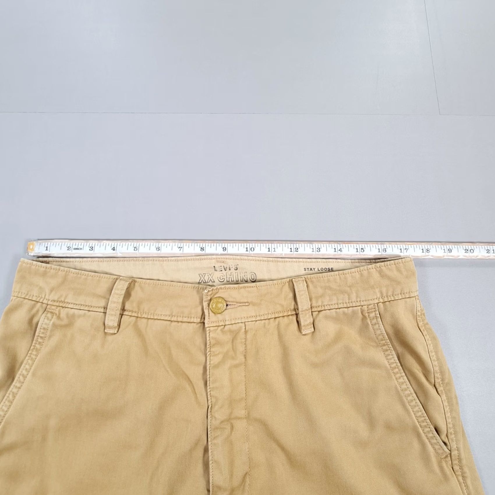 Levi's Levi's Mens XX Chino Trousers Beige W33 L30 Relaxed Cotton Pockets Flat Front Zip Fly Straight Vintage: No Size US 33 - 5 Thumbnail