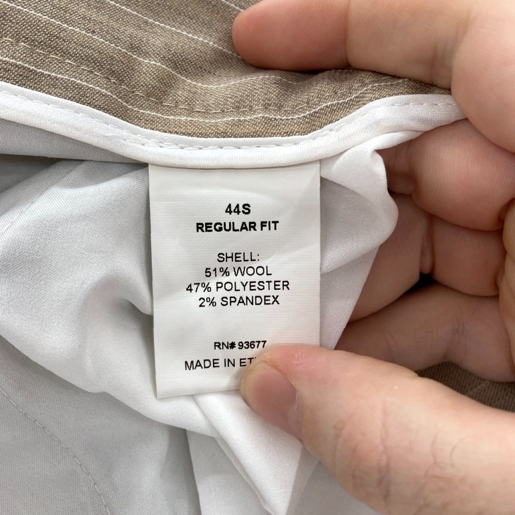 Stafford Stafford Tailored Jogger Pants Mens 44x28 Beige Striped Wool Stretch Drawstring Size US 44 / EU 60 - 7 Thumbnail