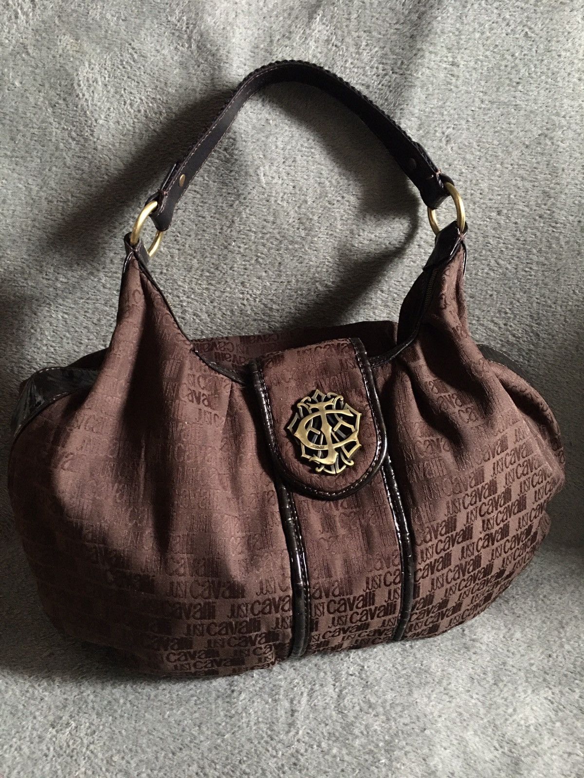 Just Cavalli × Roberto Cavalli JUST CAVALLI Brown Monogram Handbag Shoulder Bag Size ONE SIZE - 2 Thumbnail