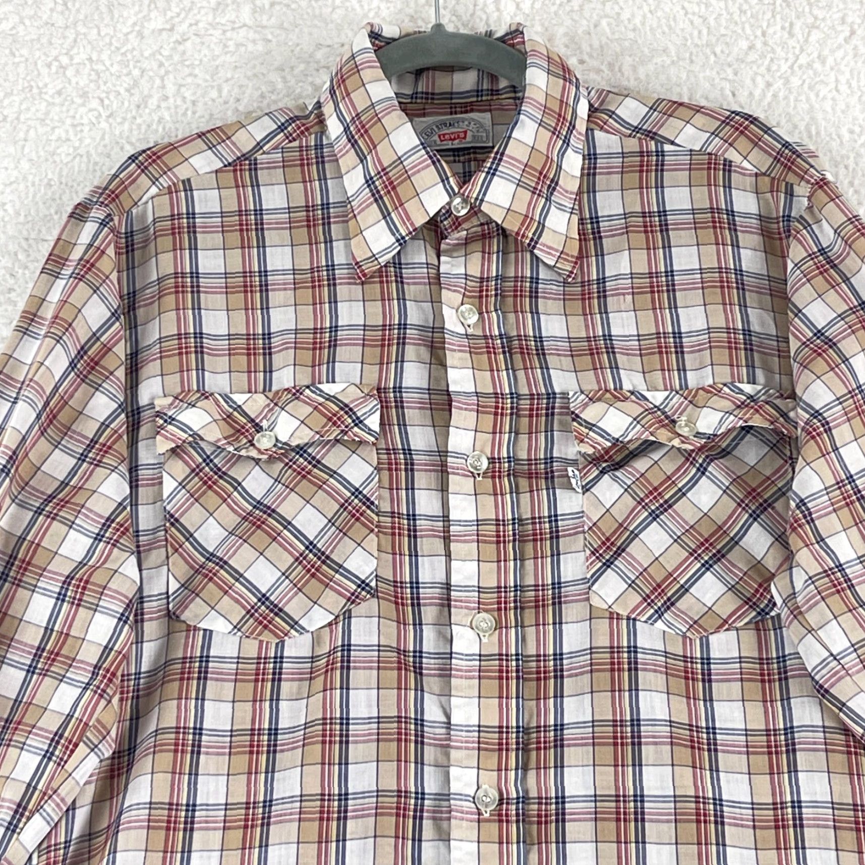 Levi's Levi's Plaid Button-Up Long Sleeve Shirt Mens L Blue VTG Casual Lightweight Cotton 90s Western Regular Size US L / EU 52-54 / 3 - 3 Thumbnail
