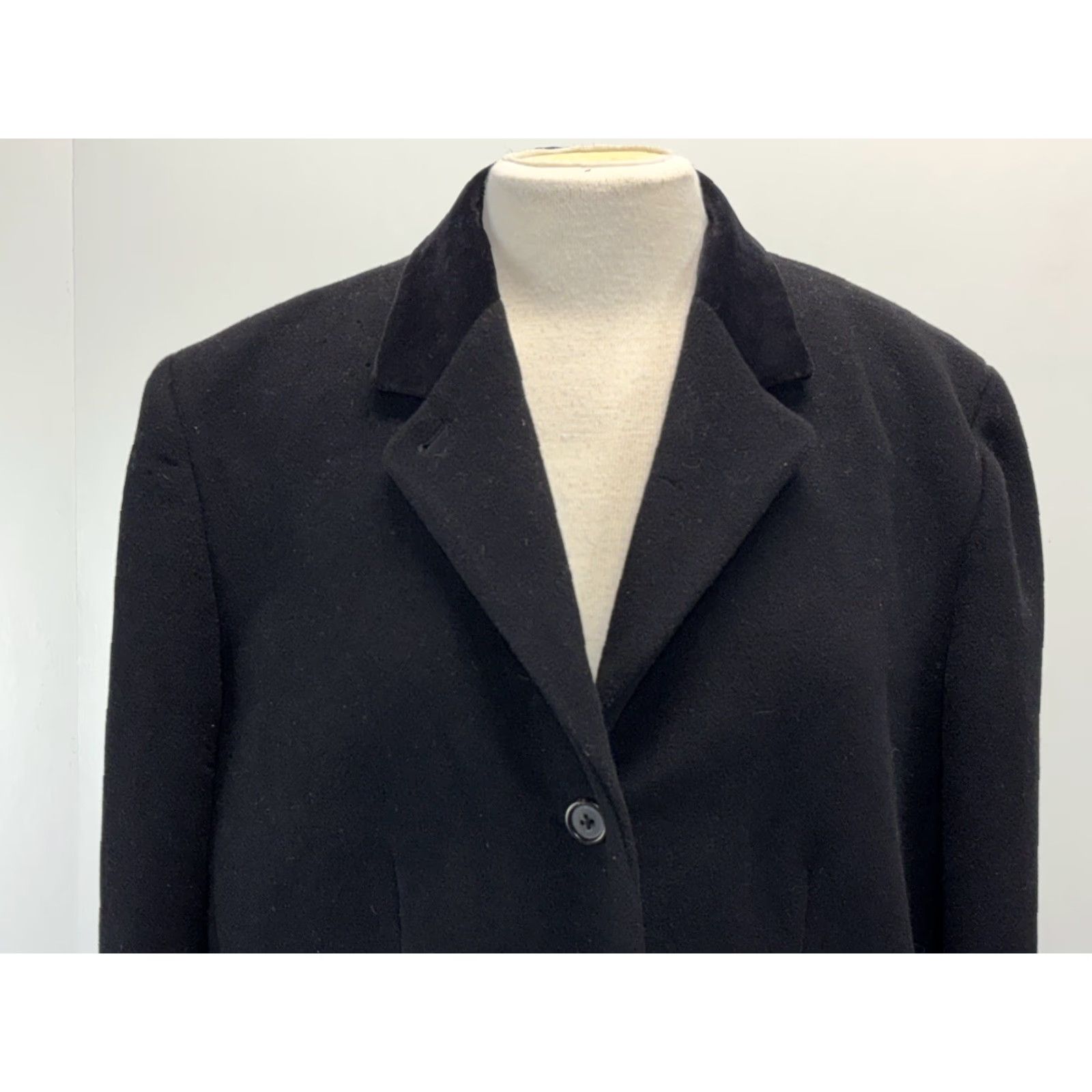 Ralph Lauren VINTAGE Lauren Ralph Lauren Coat Wool 100% Mid-Length 14W Plus Women Black Long Sleeve Button Moth-Damage Read Size XL / US 12-14 / IT 48-50 - 6 Thumbnail