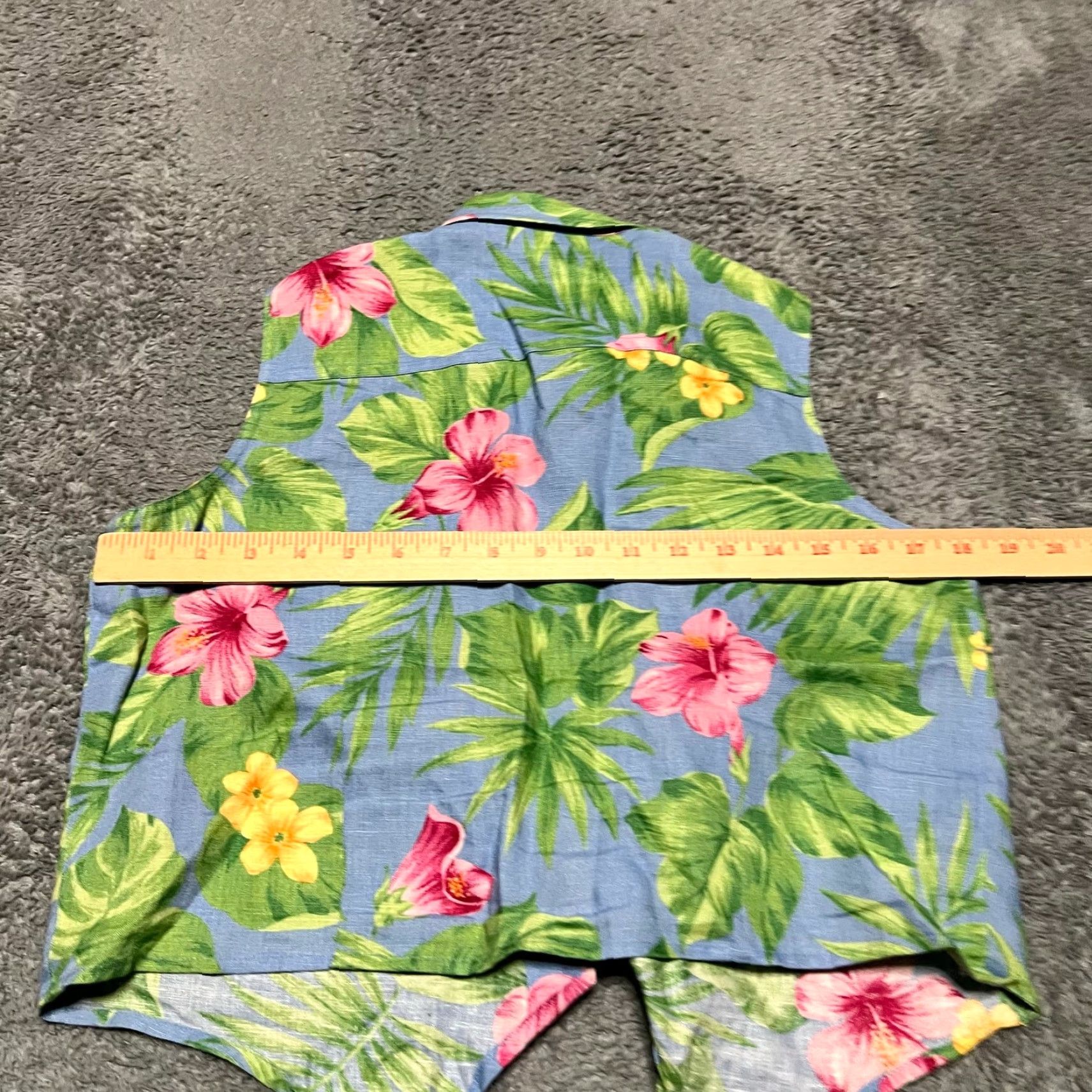 Ralph Lauren Lauren Ralph Lauren Shirt Womens 8P Tank Petite Green Linen Tropical Floral Aloha Casual Women Size M / US 6-8 / IT 42-44 - 3 Thumbnail