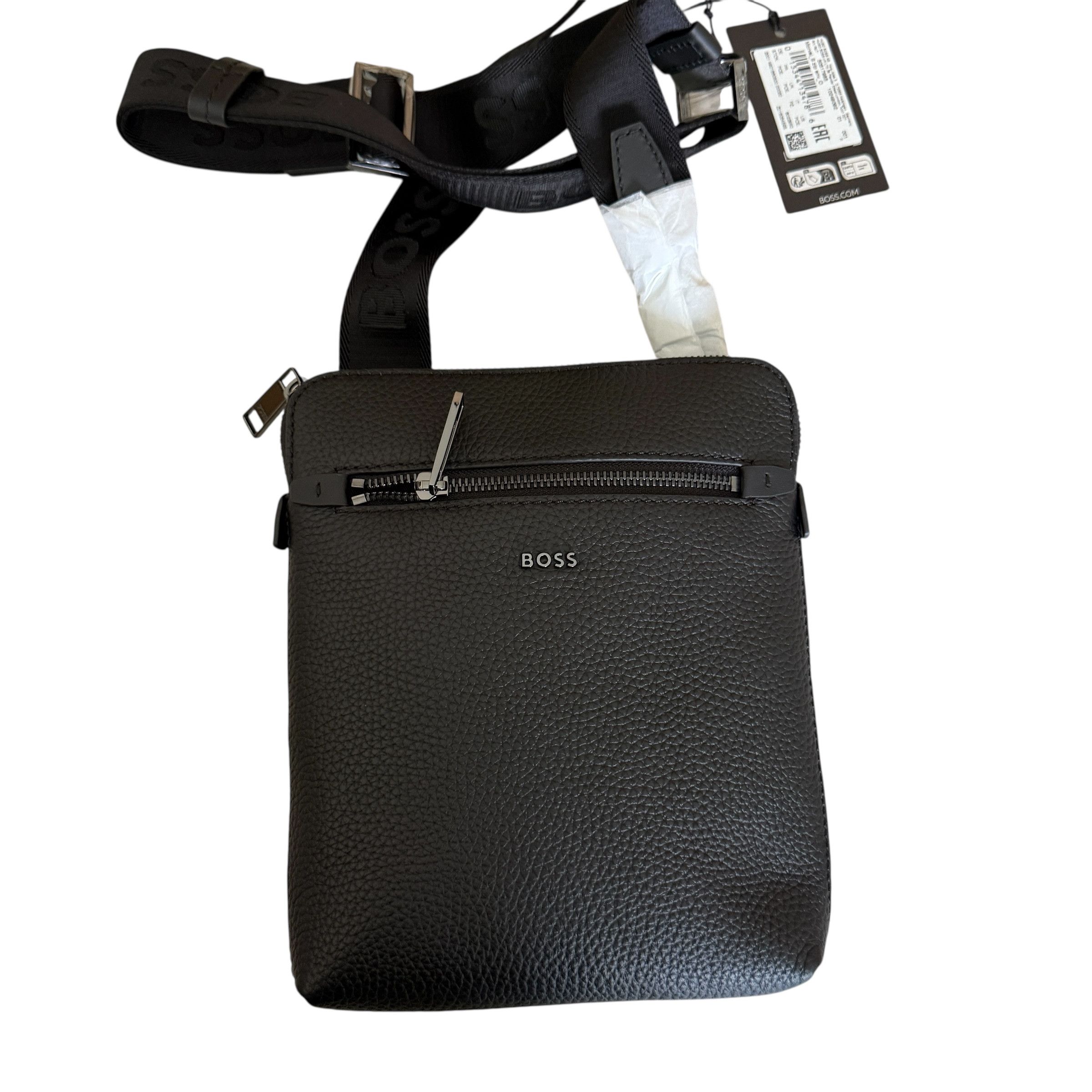 Hugo Boss HUGO BOSS Morval_S All Leather Zip Env_O Bag 50517985 Black Size ONE SIZE - 1 Thumbnail