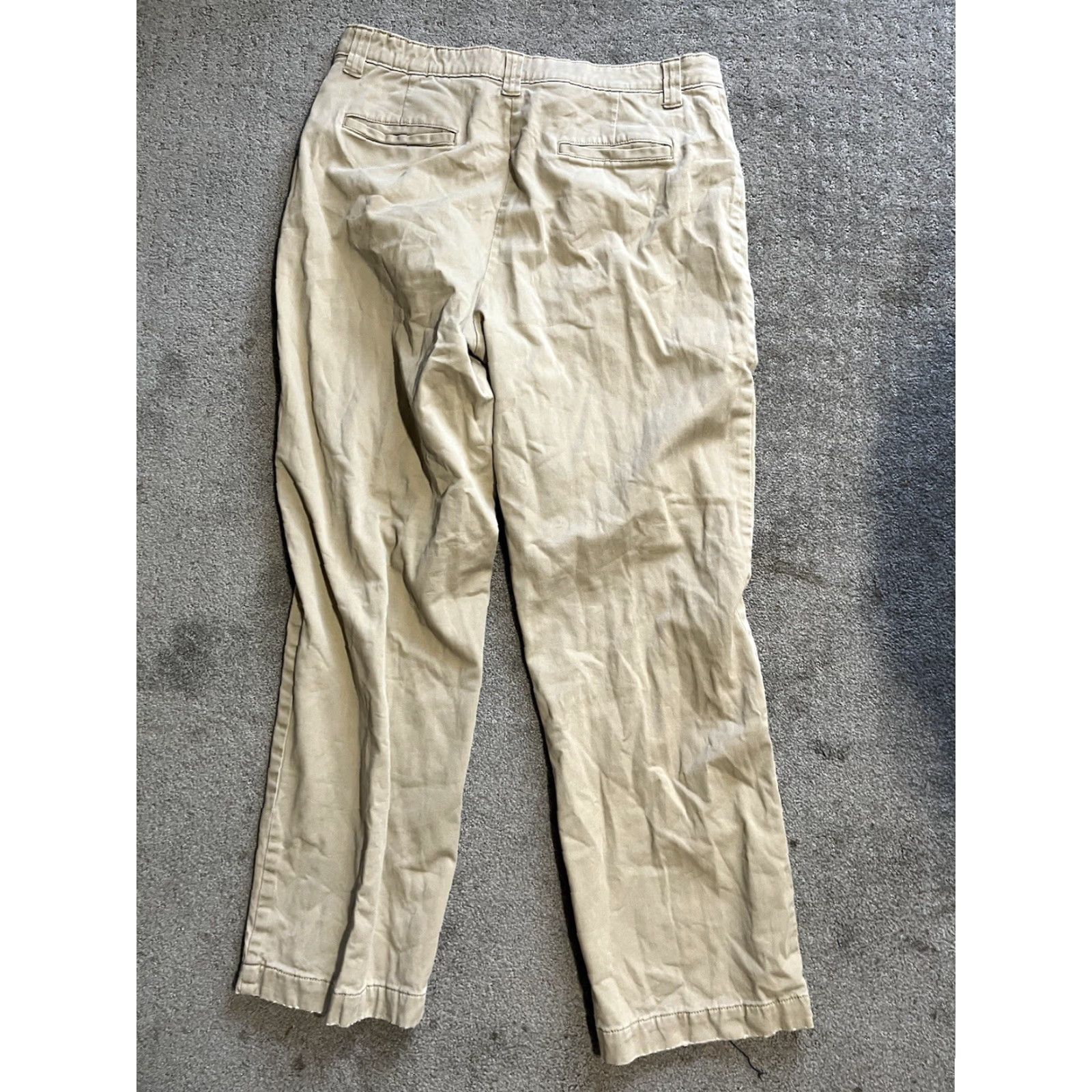Vintage LL Bean Women Pants 14 Tall Beige Chino Stretch Cotton Spandex Classic Fit 277337 Womens Size 36" / US 14 / IT 50 - 3 Thumbnail