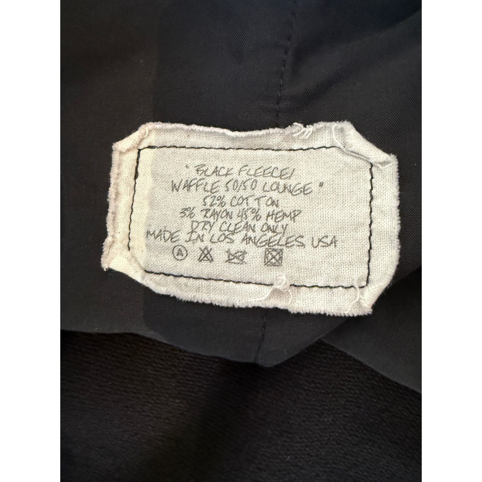 Greg Lauren Greg Lauren Black Fleece/Waffle 50/50 Lounge Pants Size US 36 / EU 52 - 4 Thumbnail