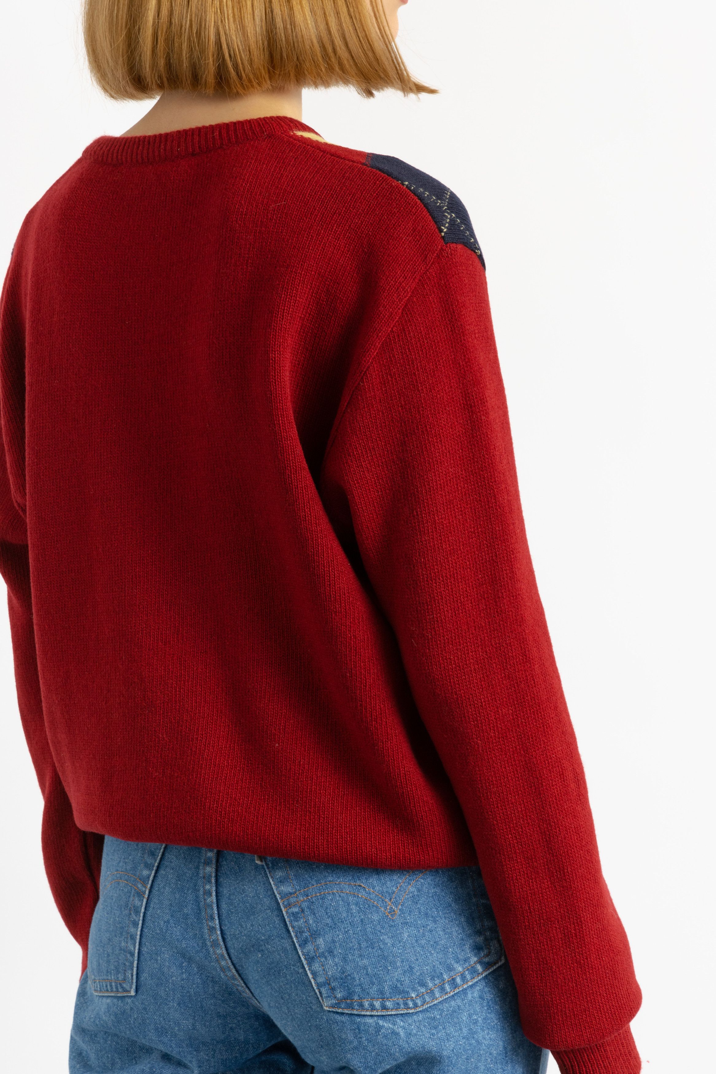 Vintage Jumper Wool Large Jumper Minimalist V neck Sweater 7347 Size M / US 6-8 / IT 42-44 - 6 Thumbnail
