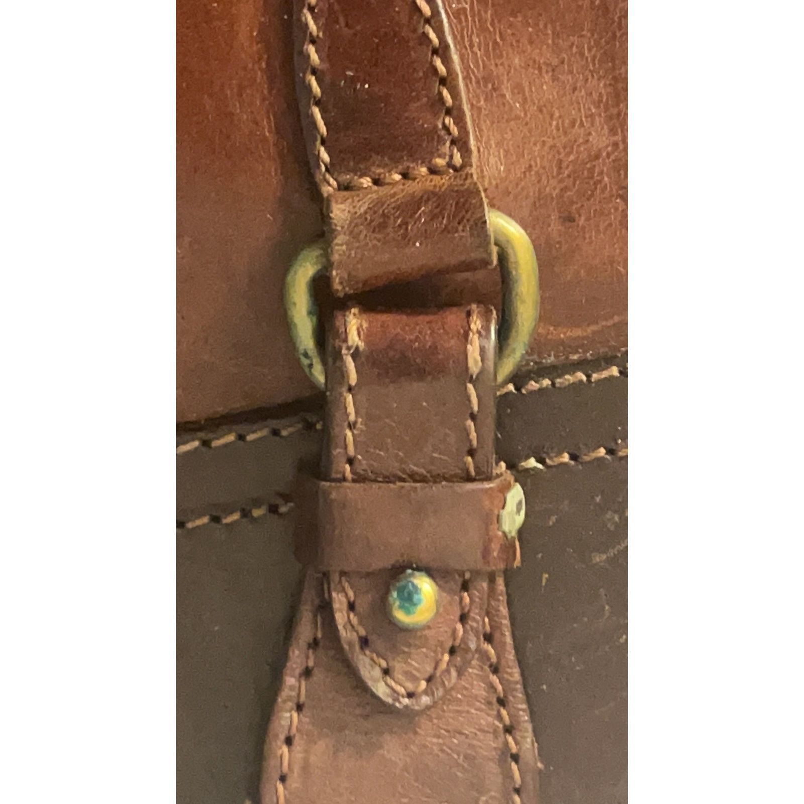 Other Vintage Handmade, Brown Leather Shoulder Bag Flap Closure Size ONE SIZE - 7 Thumbnail