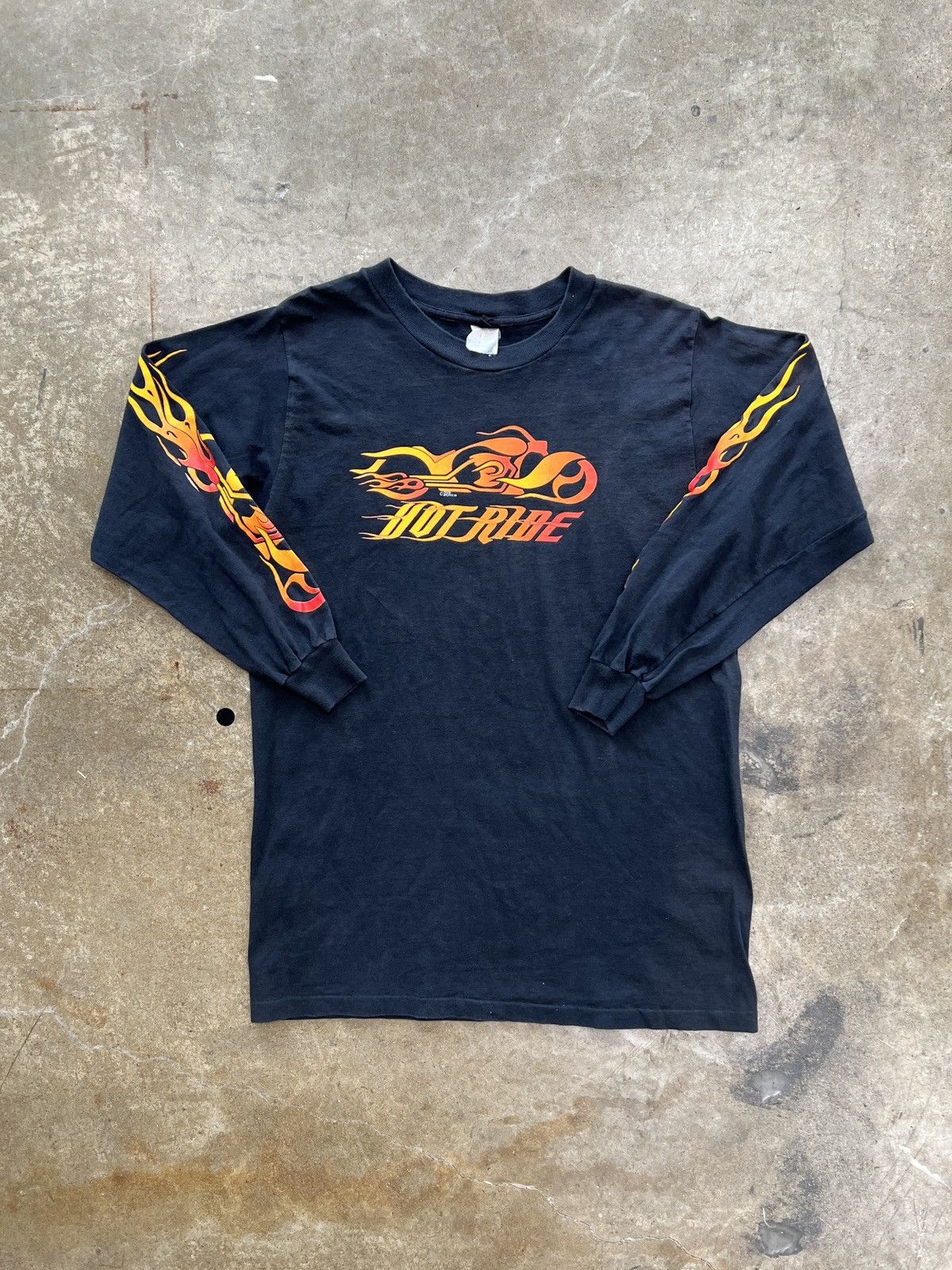 Harley Davidson Vintage 1998 Hot Ride Flame Motorcycle Long Sleeve Medium Size US M / EU 48-50 / 2 - 2 Thumbnail