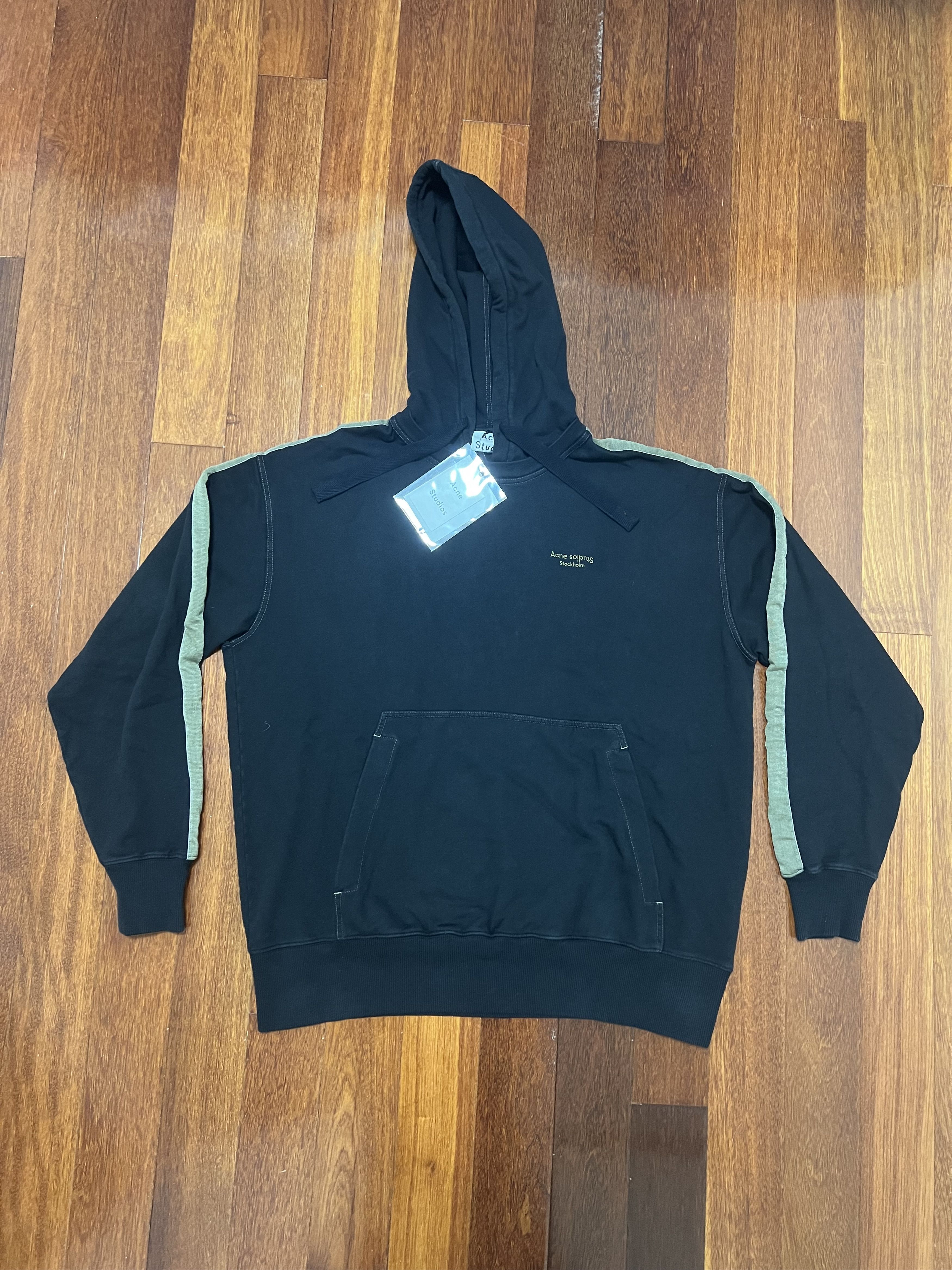 Acne Studios 💚 Acne Studios Black/Green Striped Hoodie Medium NEW Size US M / EU 48-50 / 2 - 1 Thumbnail