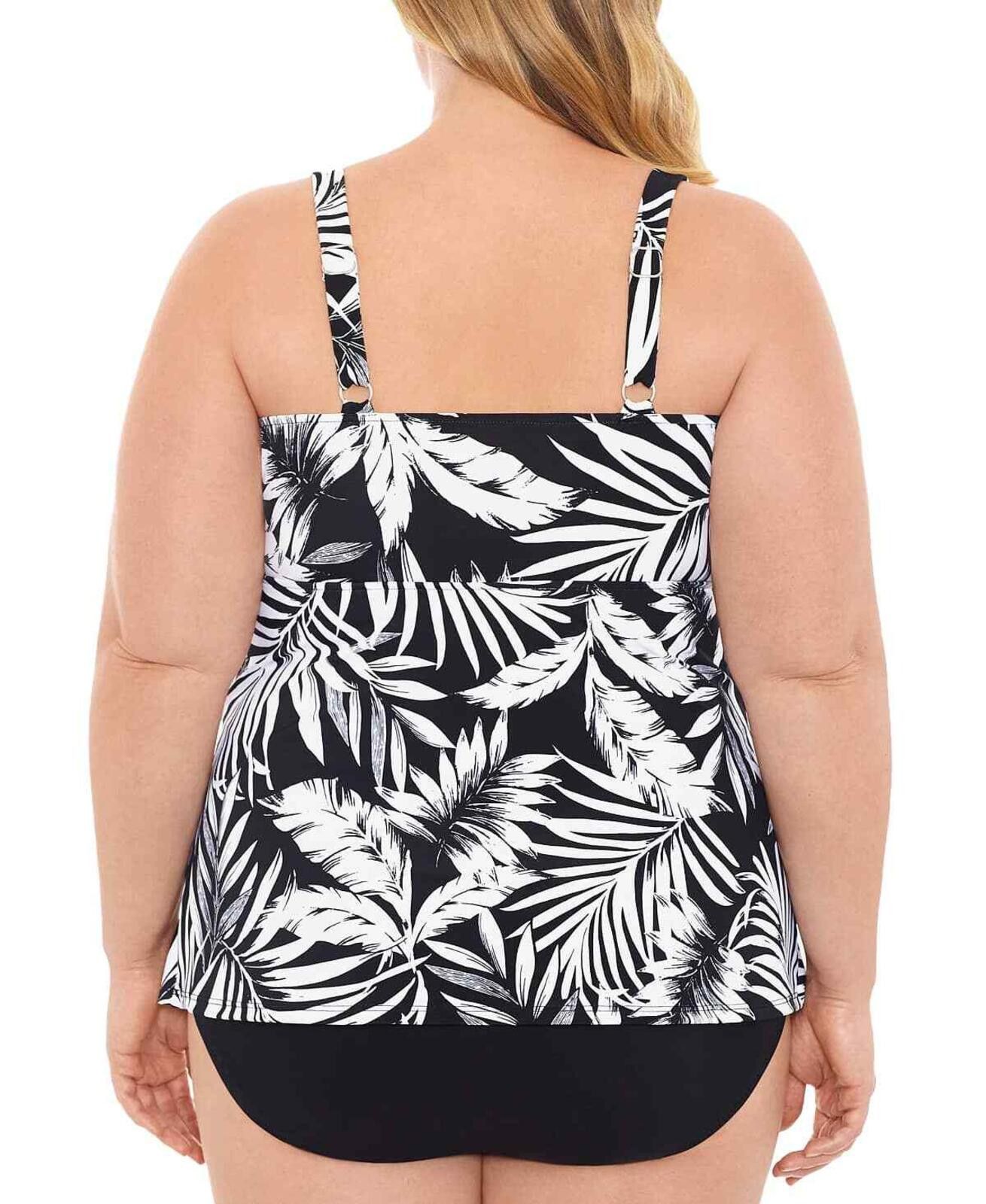 Other Swim Solutions Plus Size Fauxkini One-Piece Swimsuit 24W Size ONE SIZE - 2 Thumbnail