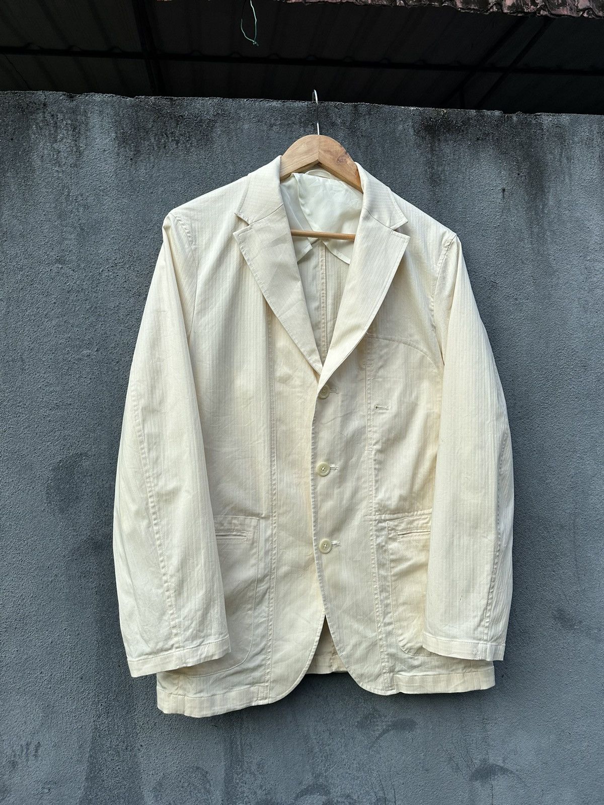 Japanese Brand 👹John Pearce London Cream Chore Jacket Size US S / EU 44-46 / 1 - 3 Thumbnail