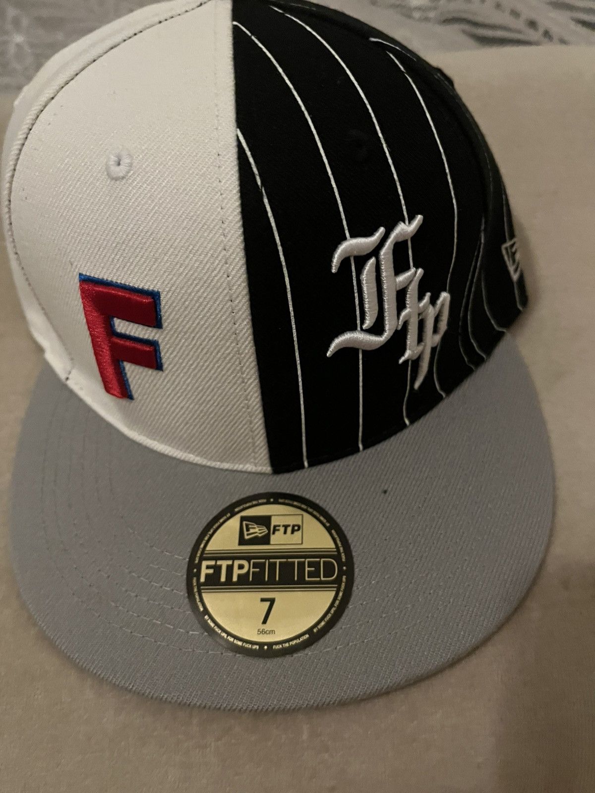 Fuck The Population FTP Black/White fitted Baseball Hat Sz 7 Size ONE SIZE - 1 Thumbnail