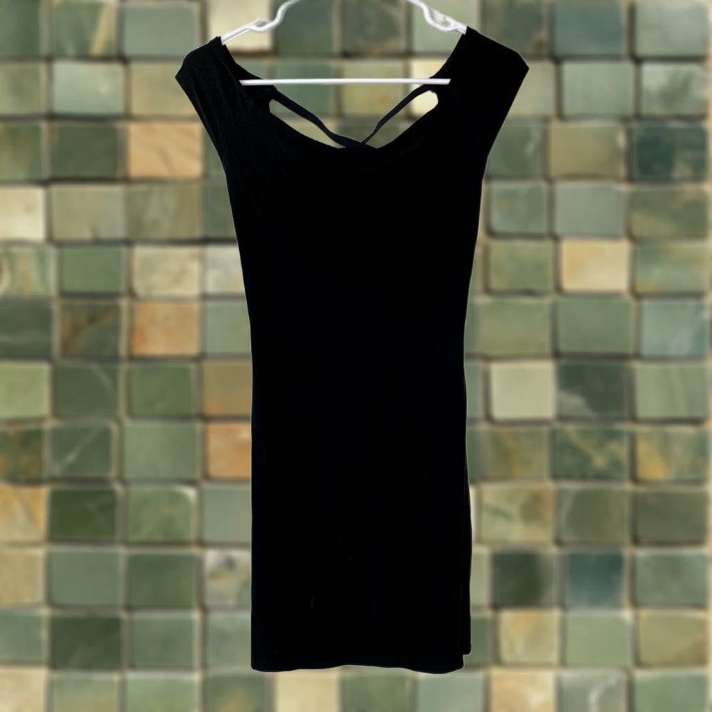 Jessica McClintock VINTAGE Jessica McClintock Gunne Sax Black Mini Dress M Strappy Back Size M / US 6-8 / IT 42-44 - 1 Thumbnail