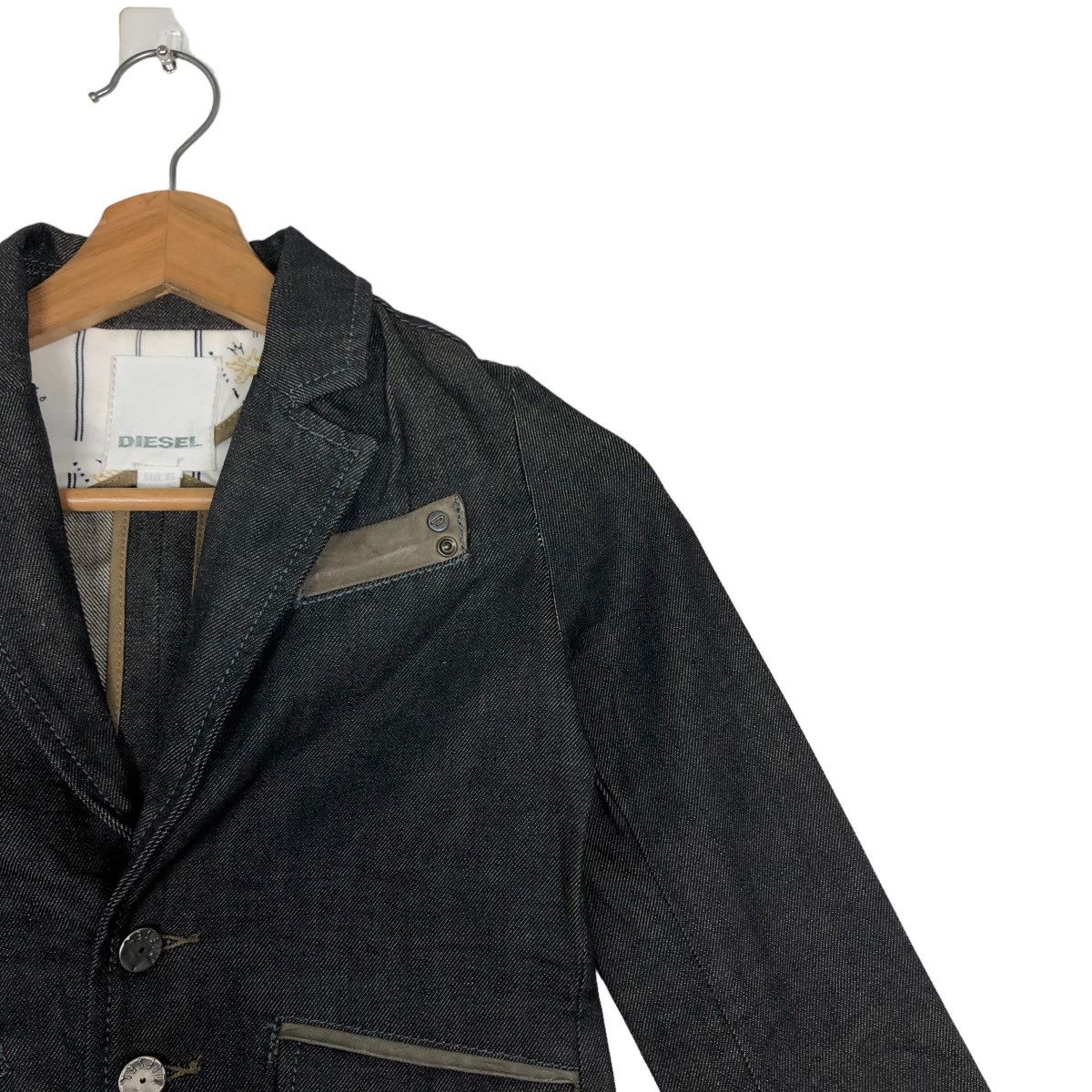 Japanese Brand 🔥Vtg Cropped Jacket Diesel Double Breast Biker Size XS / US 0-2 / IT 36-38 - 6 Thumbnail