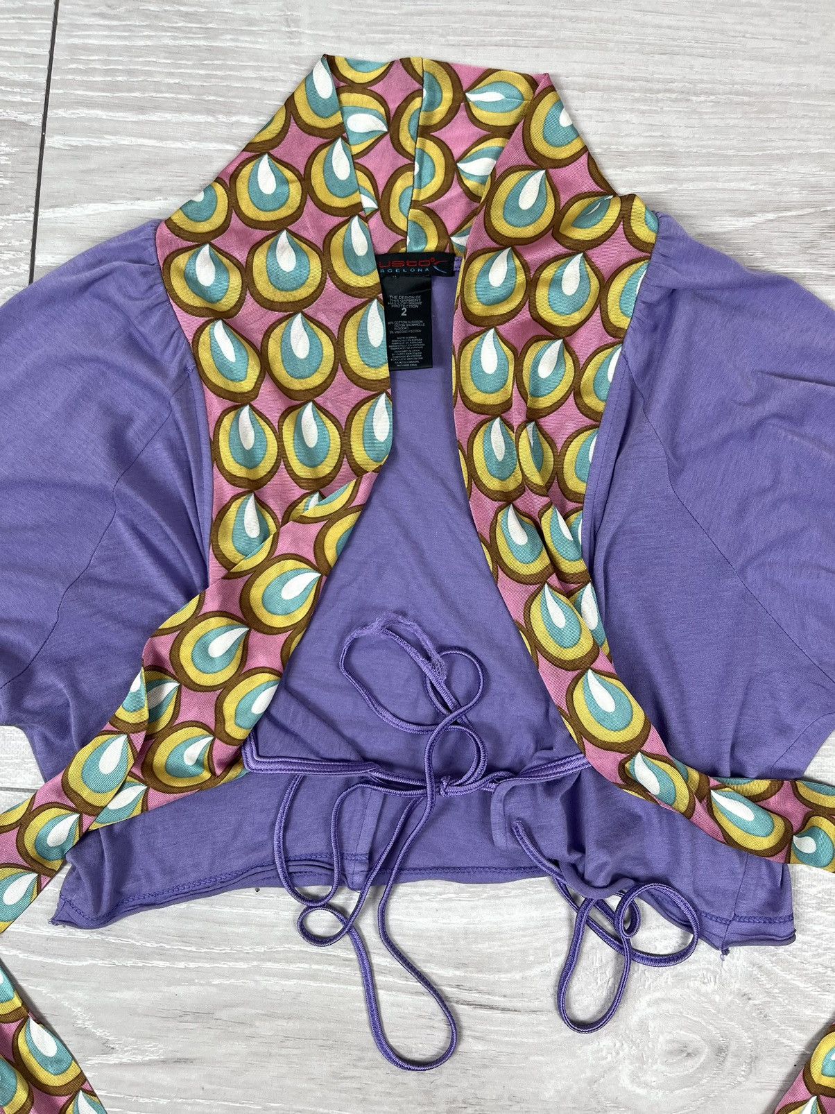 Custo Barcelona Custo Barcelona Y2K Multicolor Crop Top Blouse Size M / US 6-8 / IT 42-44 - 8 Thumbnail