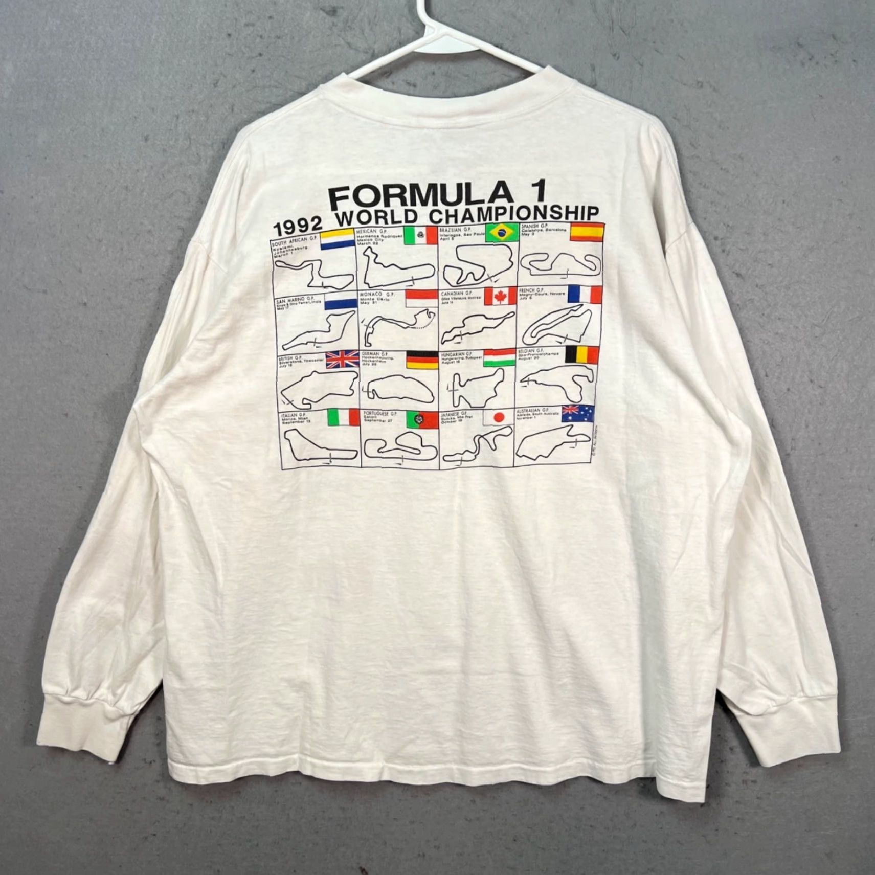 Vintage VTG 1992 Formula 1 Renault World Championship Long Sleeve T-Shirt White Racing Shirts Men XL White 90s VTG Size US XL / EU 56 / 4 - 2 Thumbnail