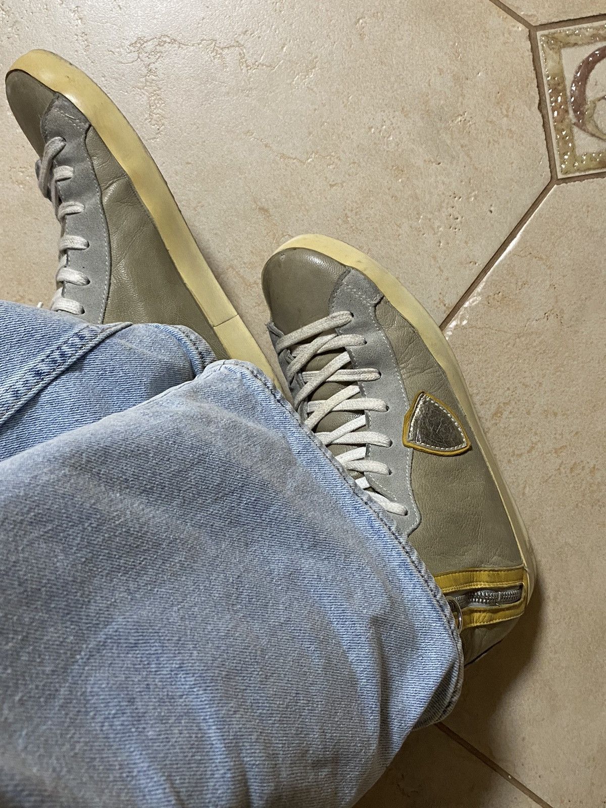 Philippe Model Vintage Philipe Model Paris Mid Brown 6 Distressed Sneakers Size US 8 / EU 41 - 7 Thumbnail