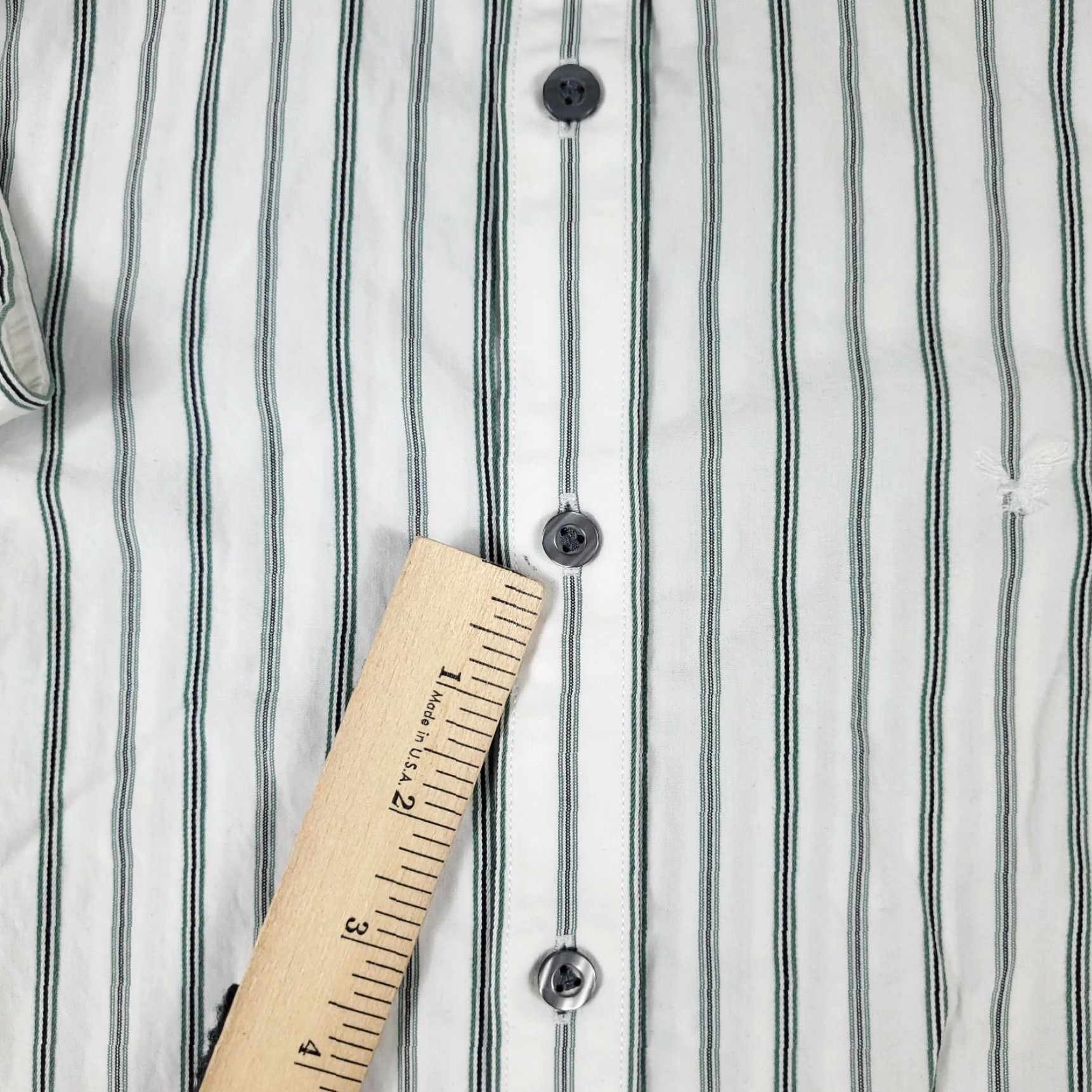 American Eagle Outfitters American Eagle Outfitters Shirt Mens M Green Stripe Button-Up Long Sleeve Cotton Size US M / EU 48-50 / 2 - 3 Thumbnail