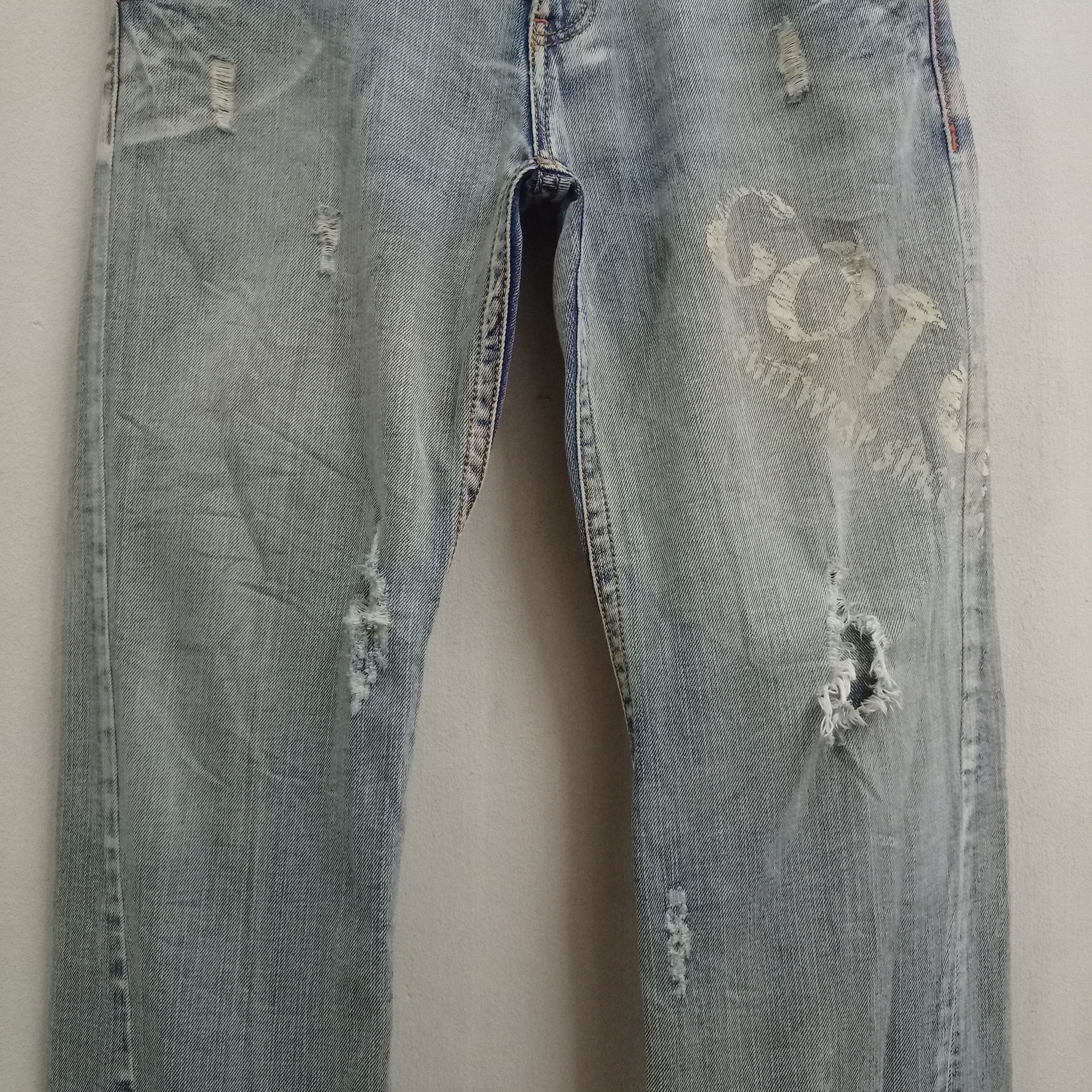 Gotcha × Japanese Brand Vintage Japanese Gotcha Distressed Spiral Baggy Jeans Size US 31 - 5 Thumbnail
