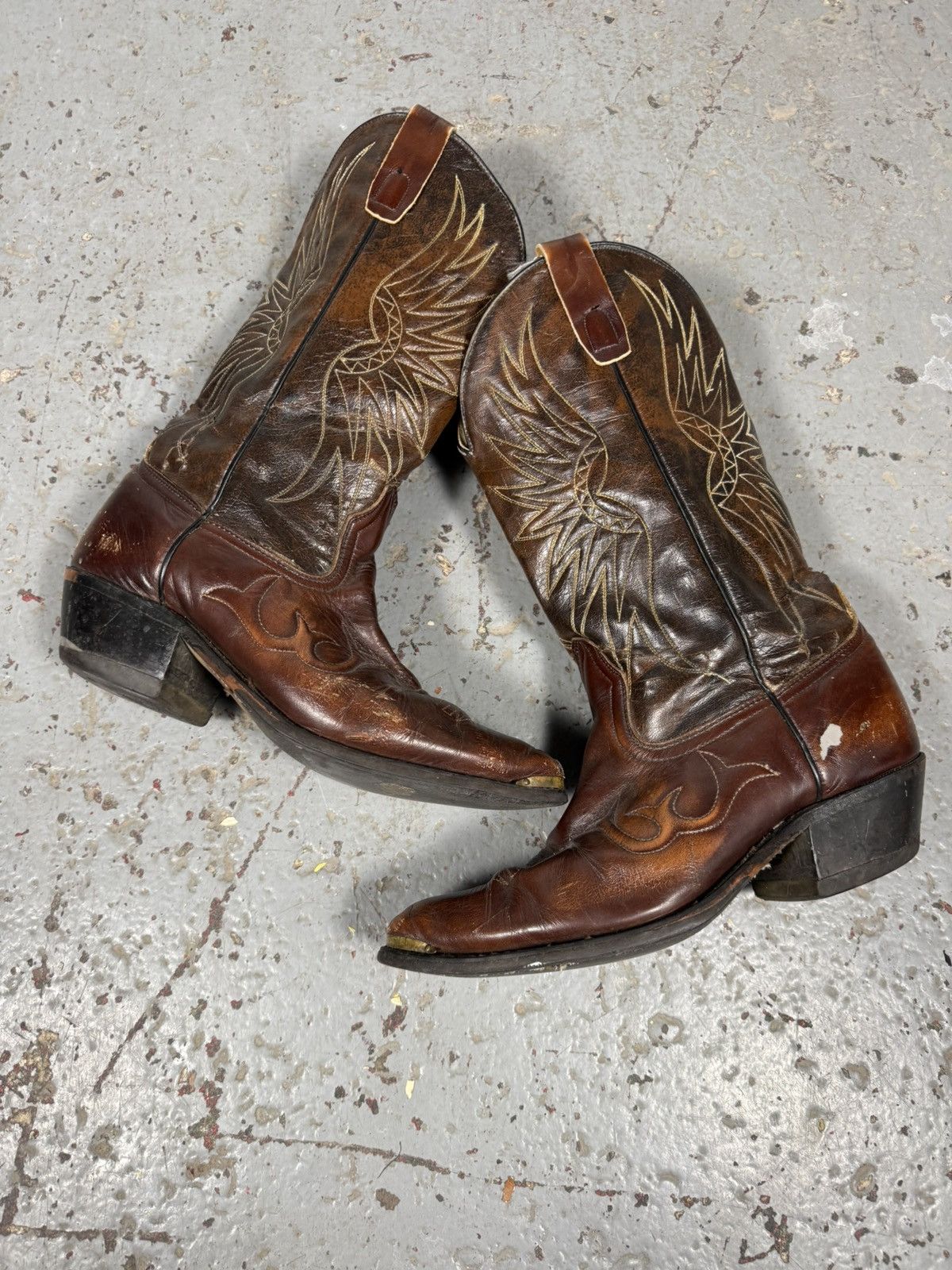Boulet 80s Vintage Boulet Boots Canada Cowhide Cowboy Bootd Size US 9.5 / EU 42-43 - 1 Thumbnail