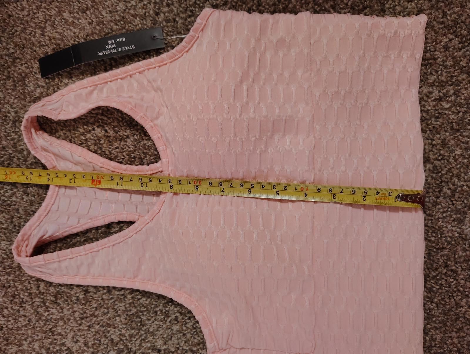 Designer Stylish Pink Crop Top sports bra Workout NWT size S M Size M / US 6-8 / IT 42-44 - 3 Thumbnail