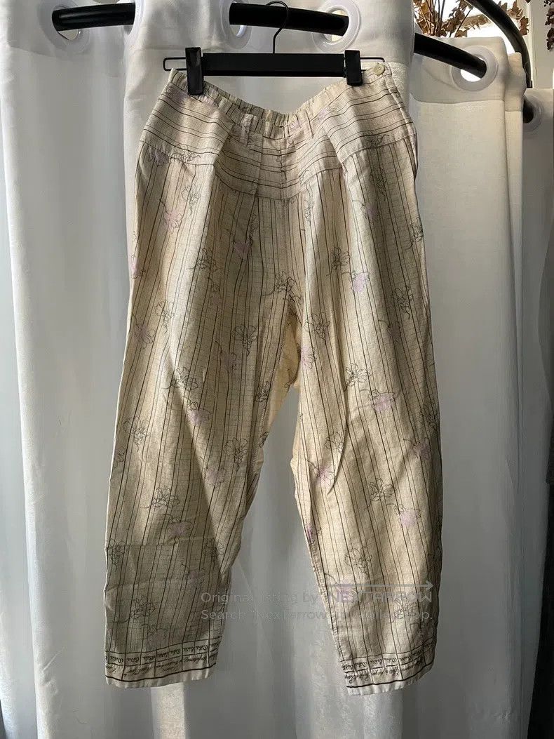 Other Comme Des Garcons size S Vintage Ivory Printed Pants Size 23" - 1 Thumbnail