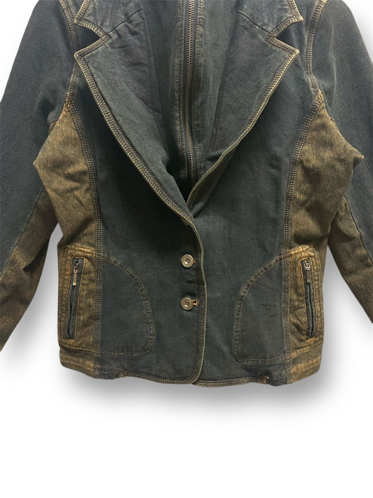 Designer × Japanese Brand × Kansai Yamamoto KANSAI BIS Denim Jacket Blazzer button and Zipper Size S / US 4 / IT 40 - 5 Thumbnail