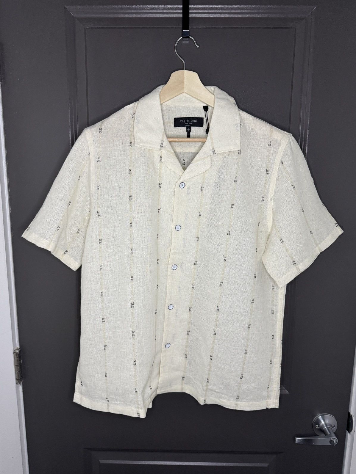 Rag & Bone Rag & Bone Avery Embroidered Camp Shirt | Gulf Remi Stripe Size US L / EU 52-54 / 3 - 3 Thumbnail