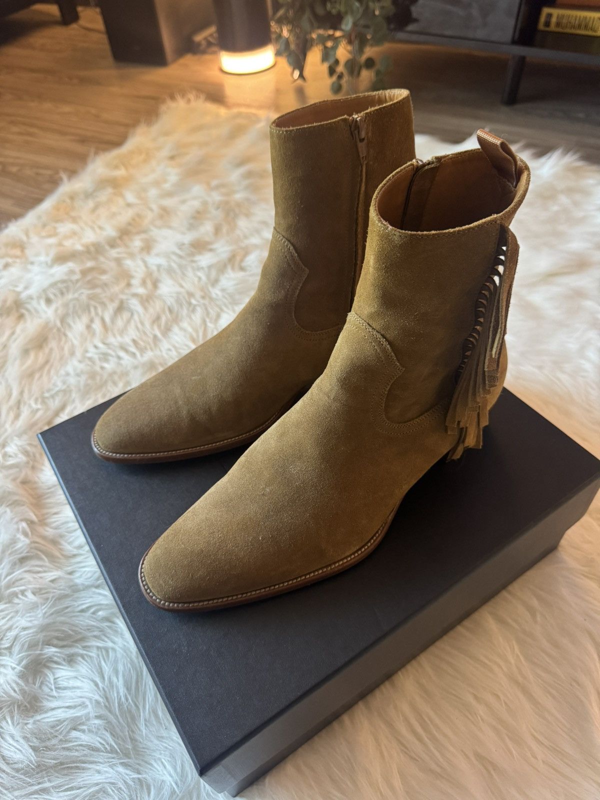 Saint Laurent Paris SAINT LAURENT PARIS SS16 WYATT FRINGE BOOTS Size US 11 / EU 44 - 4 Thumbnail