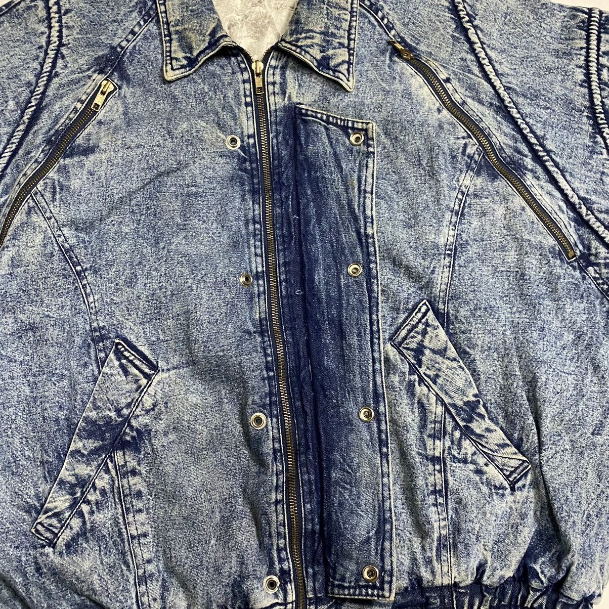 Japanese Brand × Vintage Vintage 80s Gleeman denim bomber jacket Size US L / EU 52-54 / 3 - 21 Thumbnail