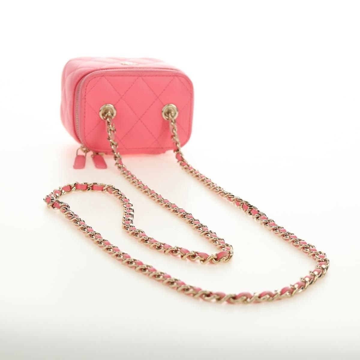 Chanel Chanel Lambskin Leather Chain Vanity Shoulder Bag Pink Size ONE SIZE - 13 Thumbnail
