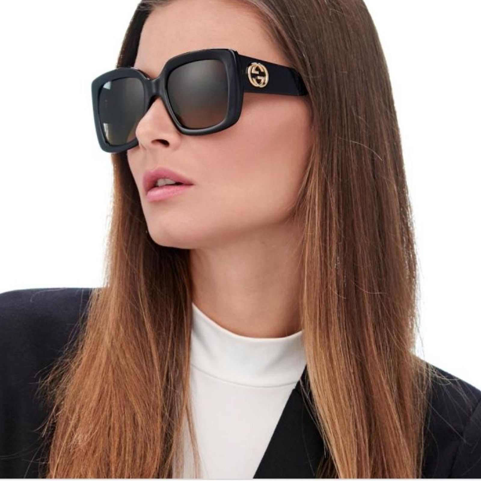 Gucci BRAND NEW GUCCI GG0141SN 001 Black/Grey Women Sunglasses Size ONE SIZE - 1 Thumbnail