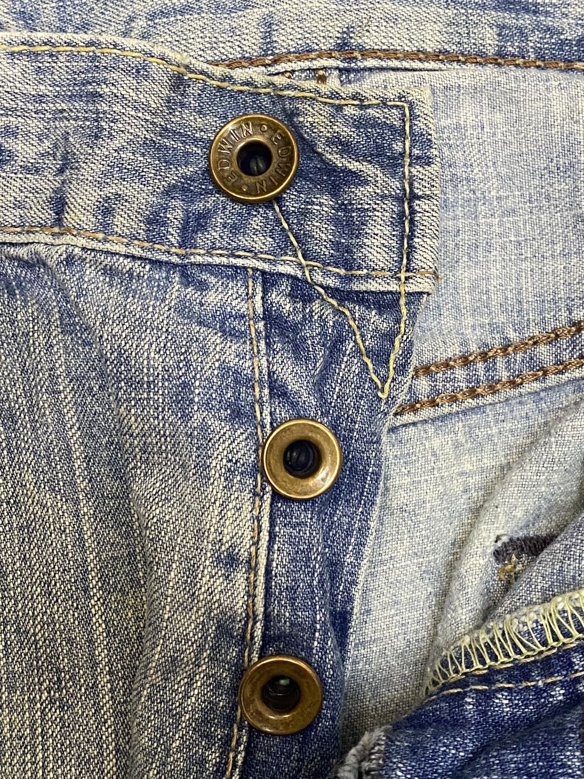 Edwin Vintage Edwin505 BXX Faded Wash Orange Tab Loose Jeans Size US 32 / EU 48 - 7 Thumbnail