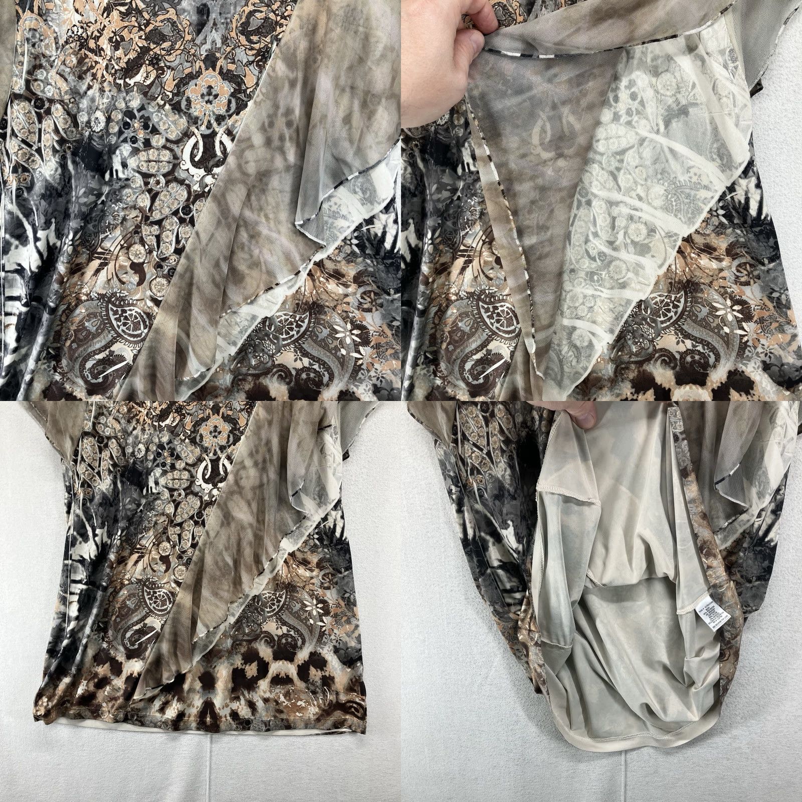 Vintage UNITY WORLD WEAR Blouse S Womens Beige V-Neck Flutter Sleeve Embroidered Lace Back Tunic 90s Fairy Gothic Vintage Size S / US 4 / IT 40 - 8 Thumbnail