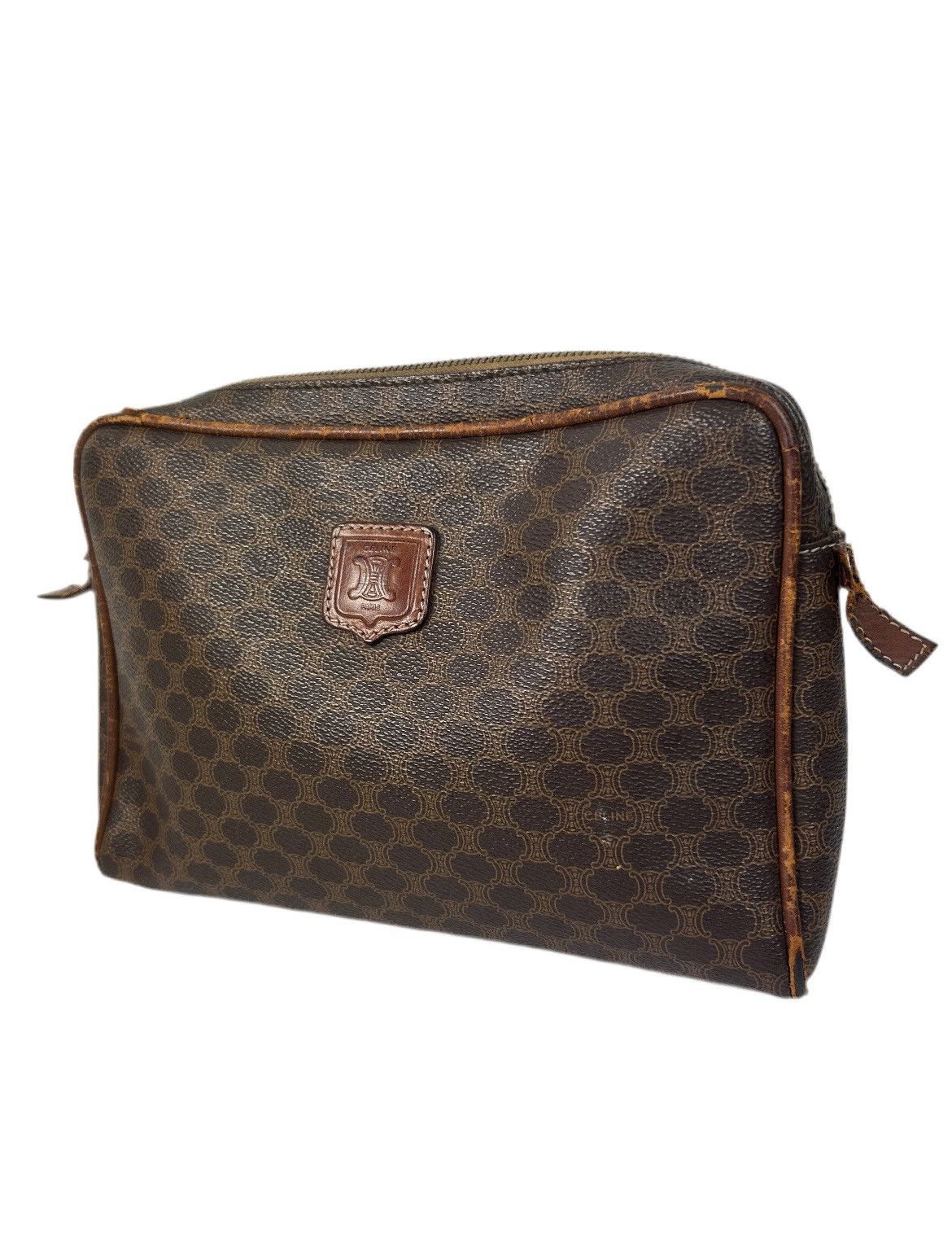 Celine Macadam Leather Clutch Bag