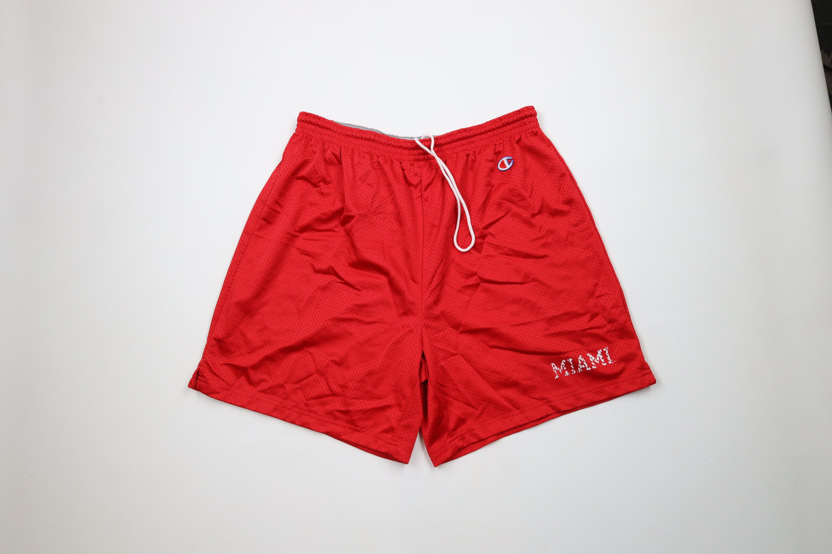 Champion Vintage 90s Champion Miami Ohio Above Knee Mesh Shorts Red Size US 36 / EU 52 - 1 Thumbnail