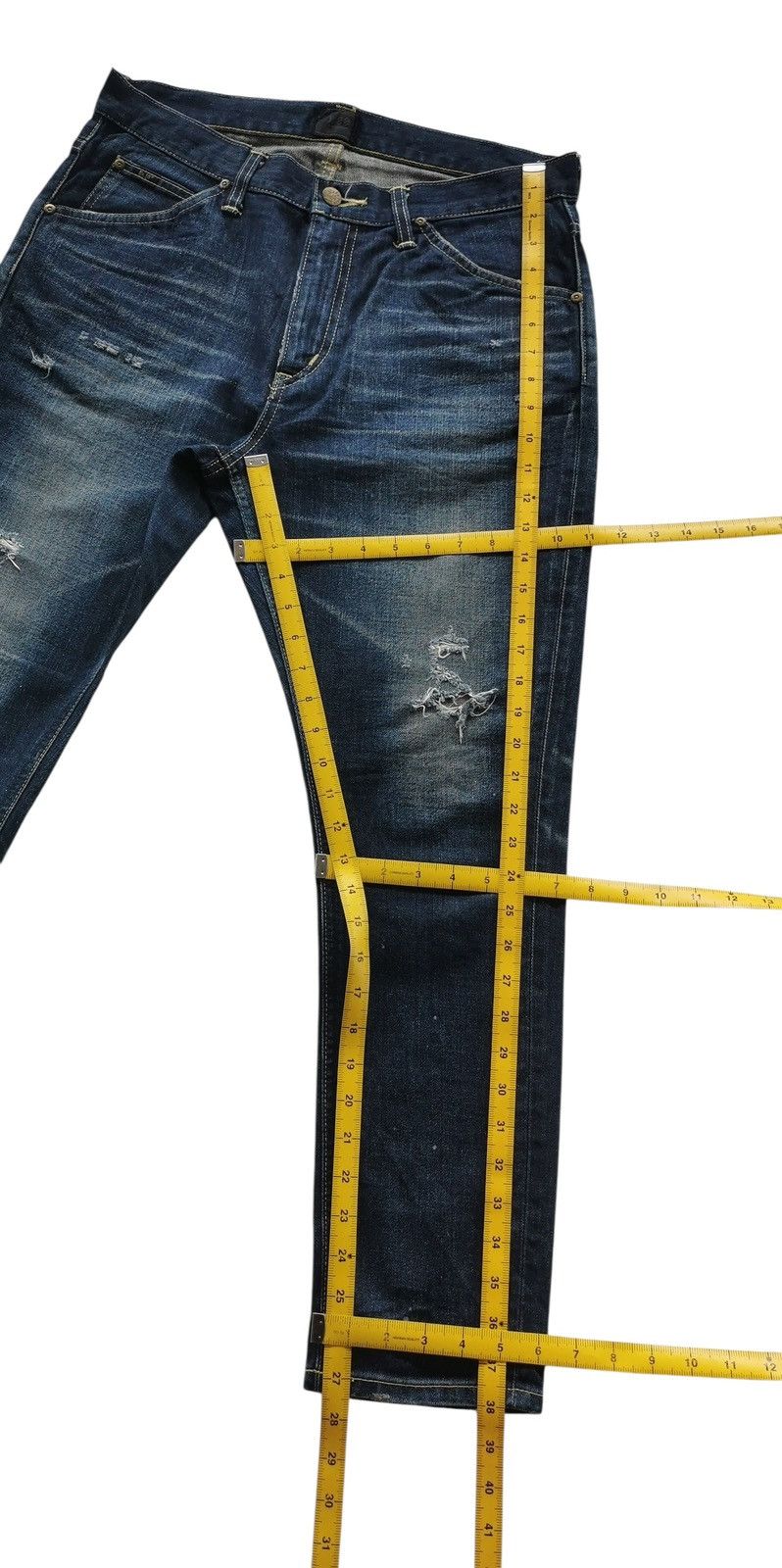 Lee Lee × nano universe Distressed Jeans Cat Whisker 32 Size US 32 / EU 48 - 9 Thumbnail