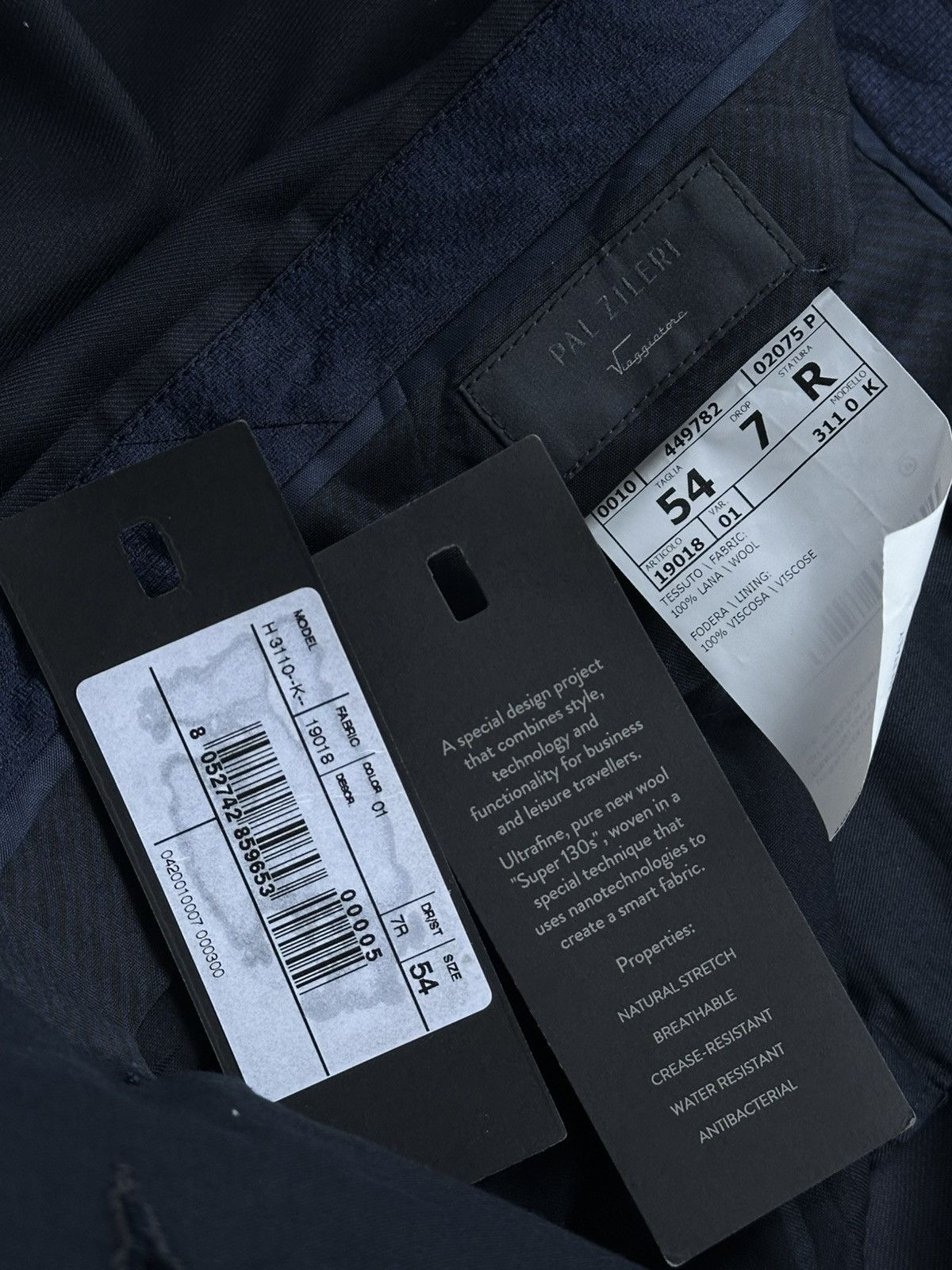 Pal Zileri 🫧 PAL ZILERI WOOL PANTS LUXURY MADE IN ITALY NEW Size US 34 / EU 50 - 18 Thumbnail