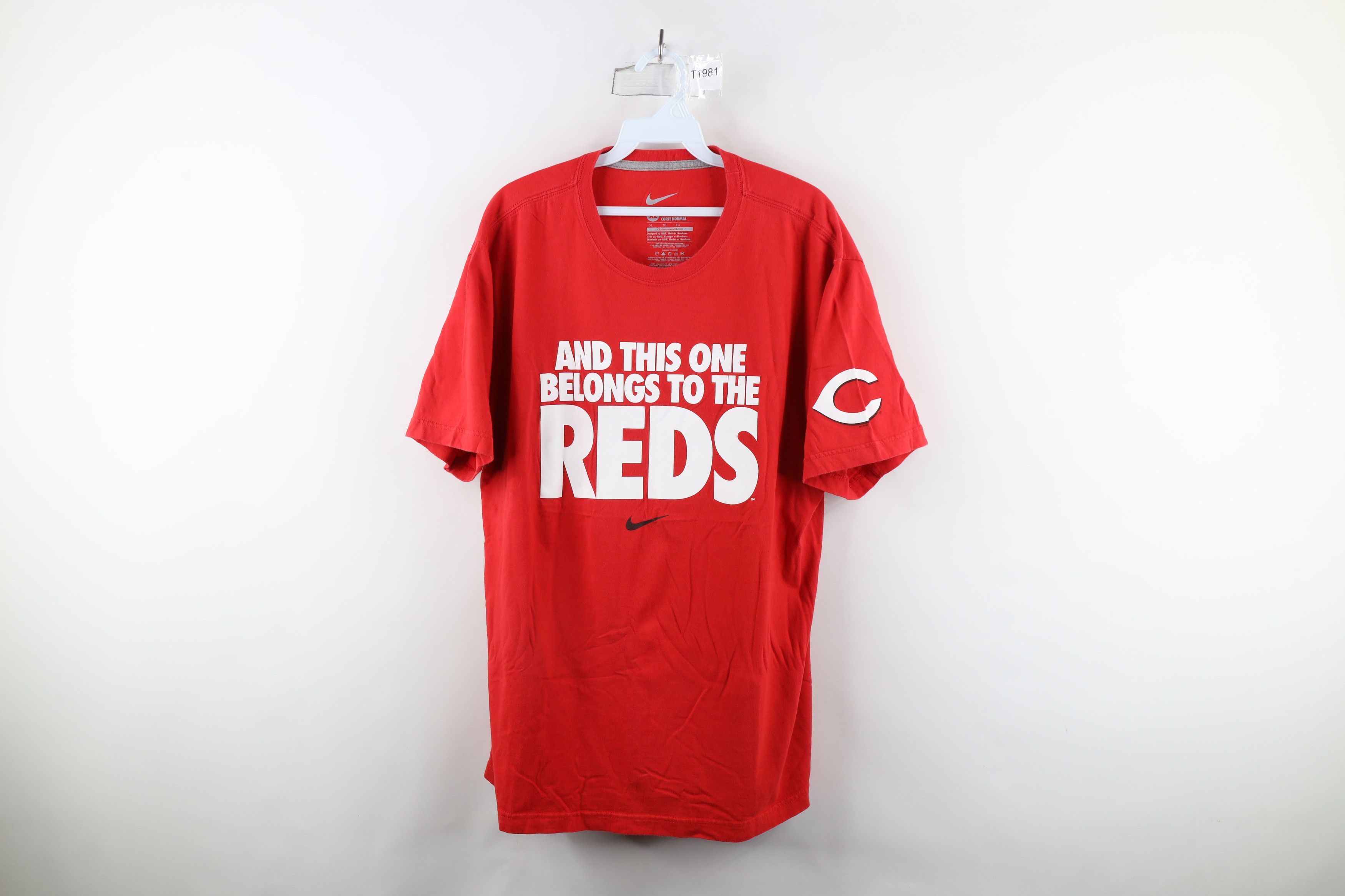 Nike × Vintage Vintage Y2K Nike Swoosh Cincinnati Reds Baseball T-Shirt Size US XL / EU 56 / 4 - 1 Thumbnail