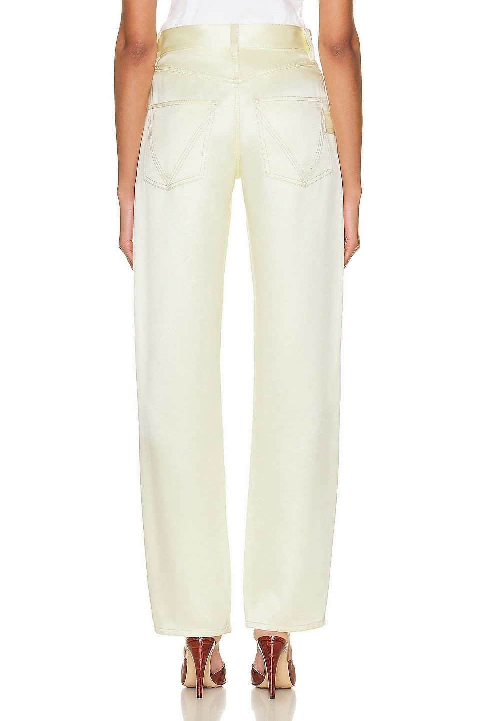 Bottega Veneta o1n1vont0325 Washed Silk Twill Straight Leg Trouser Size 28" / US 6 / IT 42 - 3 Thumbnail