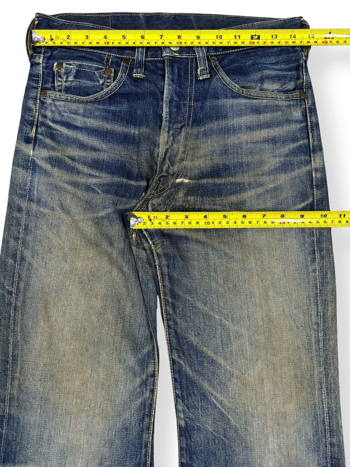 Sugar Cane Vintage 70s Big Stone Mud Wash Thrashed Distress Flare Jeans Size US 29 - 17 Thumbnail