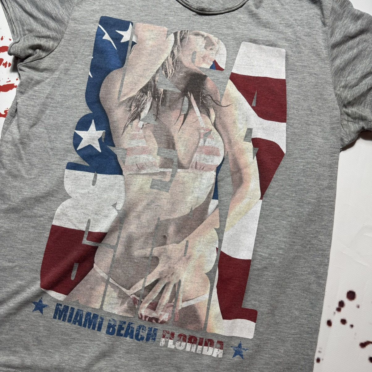 Vintage vintage sexy t shirt maimi beach florida usa flag Size US M / EU 48-50 / 2 - 2 Thumbnail