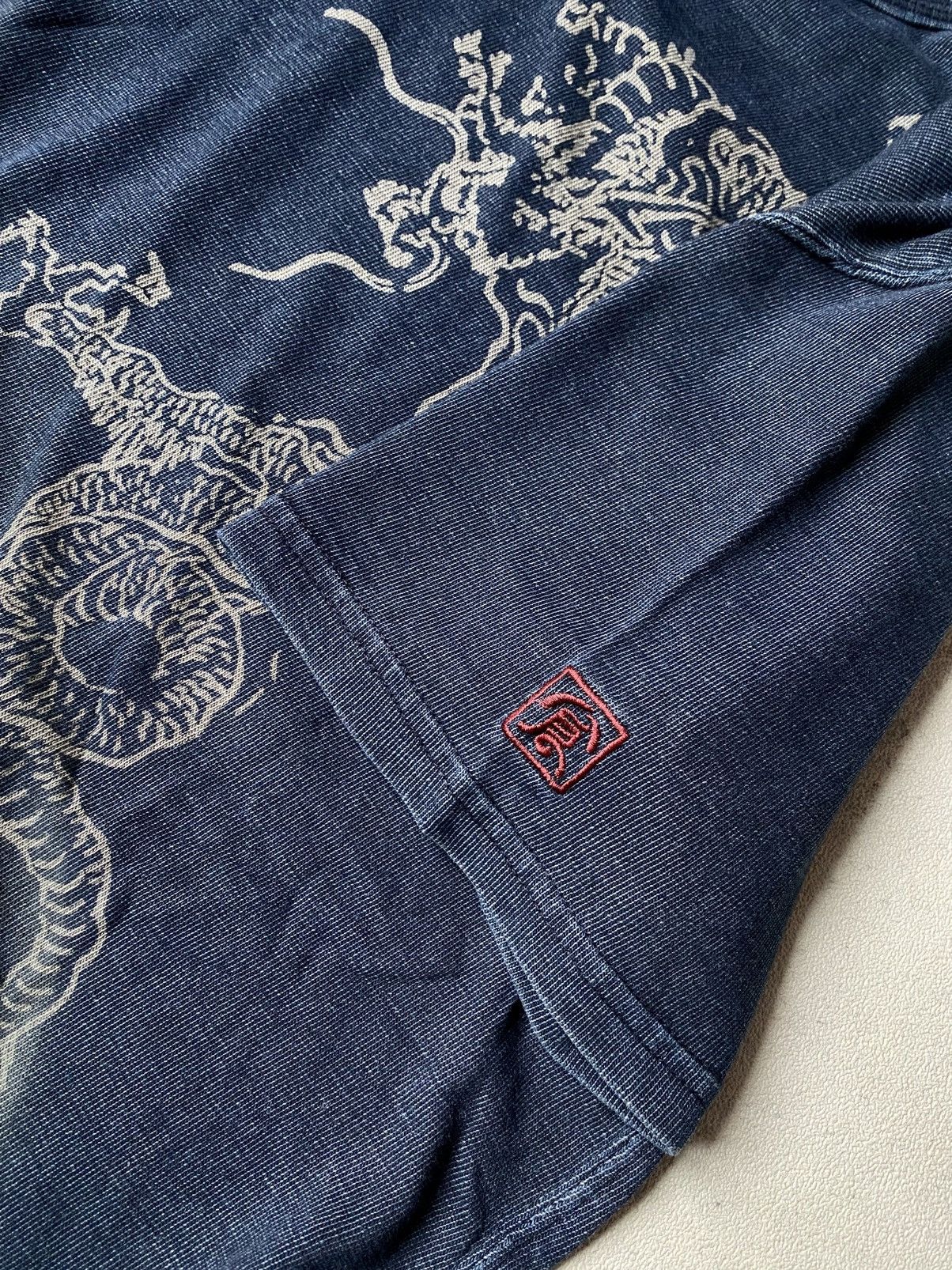 Japanese Brand Vintage Eternal Japan Indigo Blue Dragon Sukajan Tshirt Size US L / EU 52-54 / 3 - 7 Thumbnail