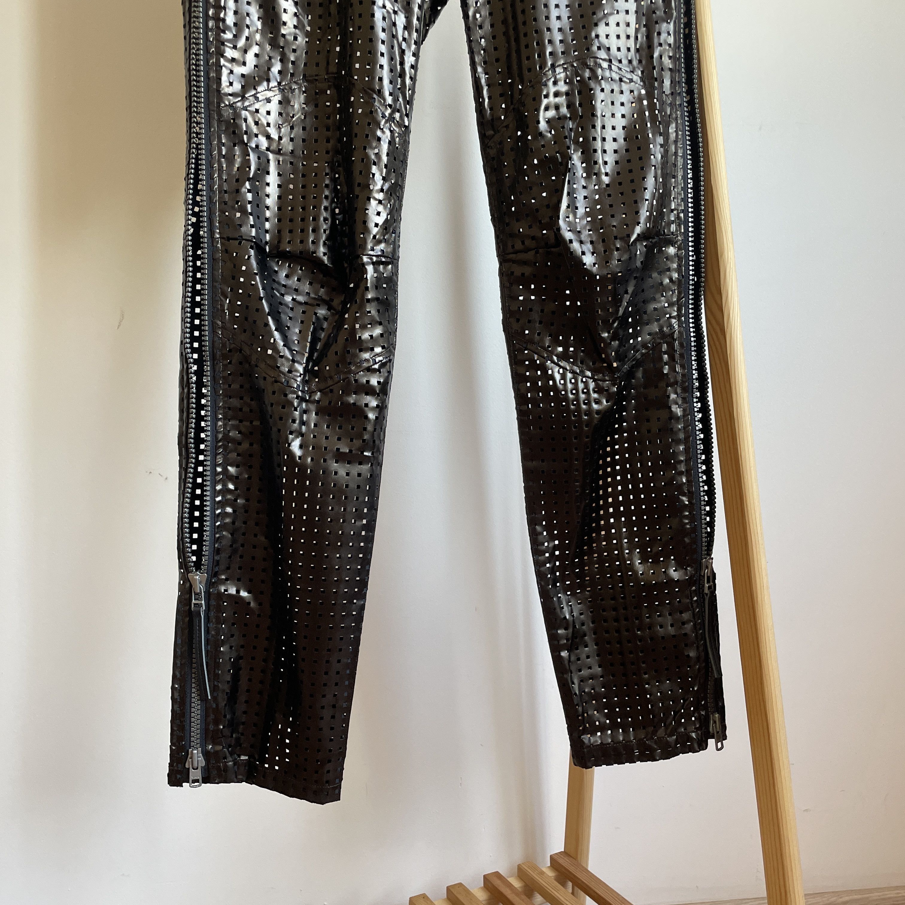 Issey Miyake Issey Miyake S/S 1996 Womens Vinyl Perforated Zip Pants Size 30" / US 8 / IT 44 - 10 Thumbnail