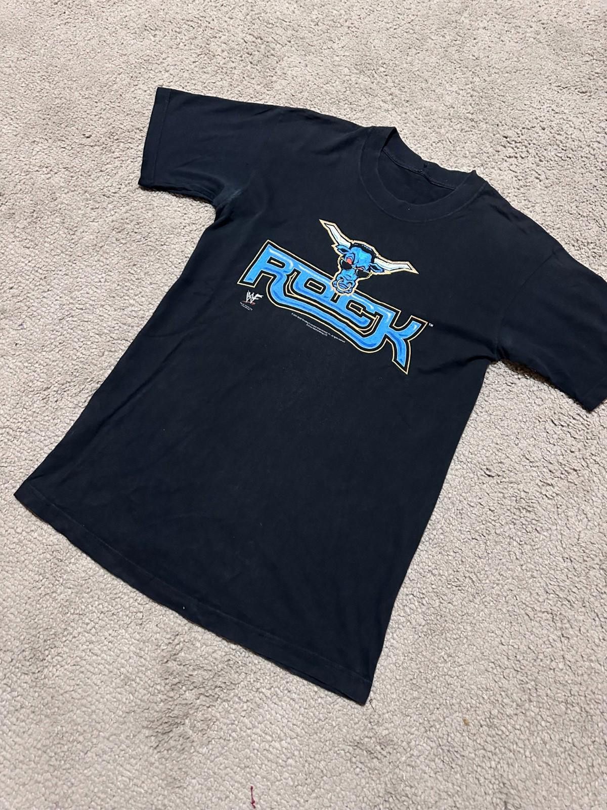 WWE 2000 Wrestling T Shirt The Rock Size M Black WWE Size US M / EU 48-50 / 2 - 2 Thumbnail