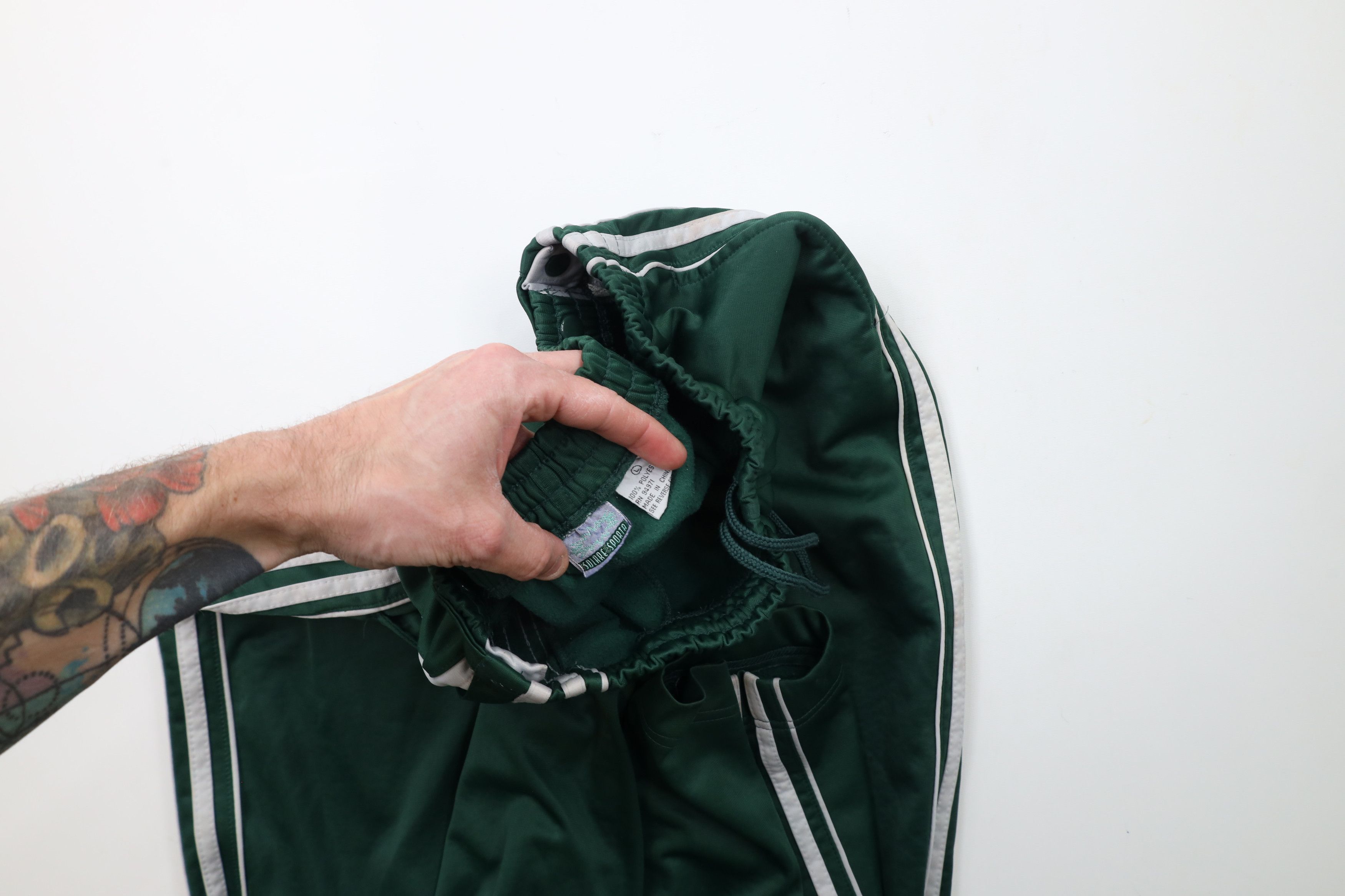 Vintage Vintage 90s Streetwear Striped Tearaway Sweatpants Green Size US 36 / EU 52 - 11 Thumbnail