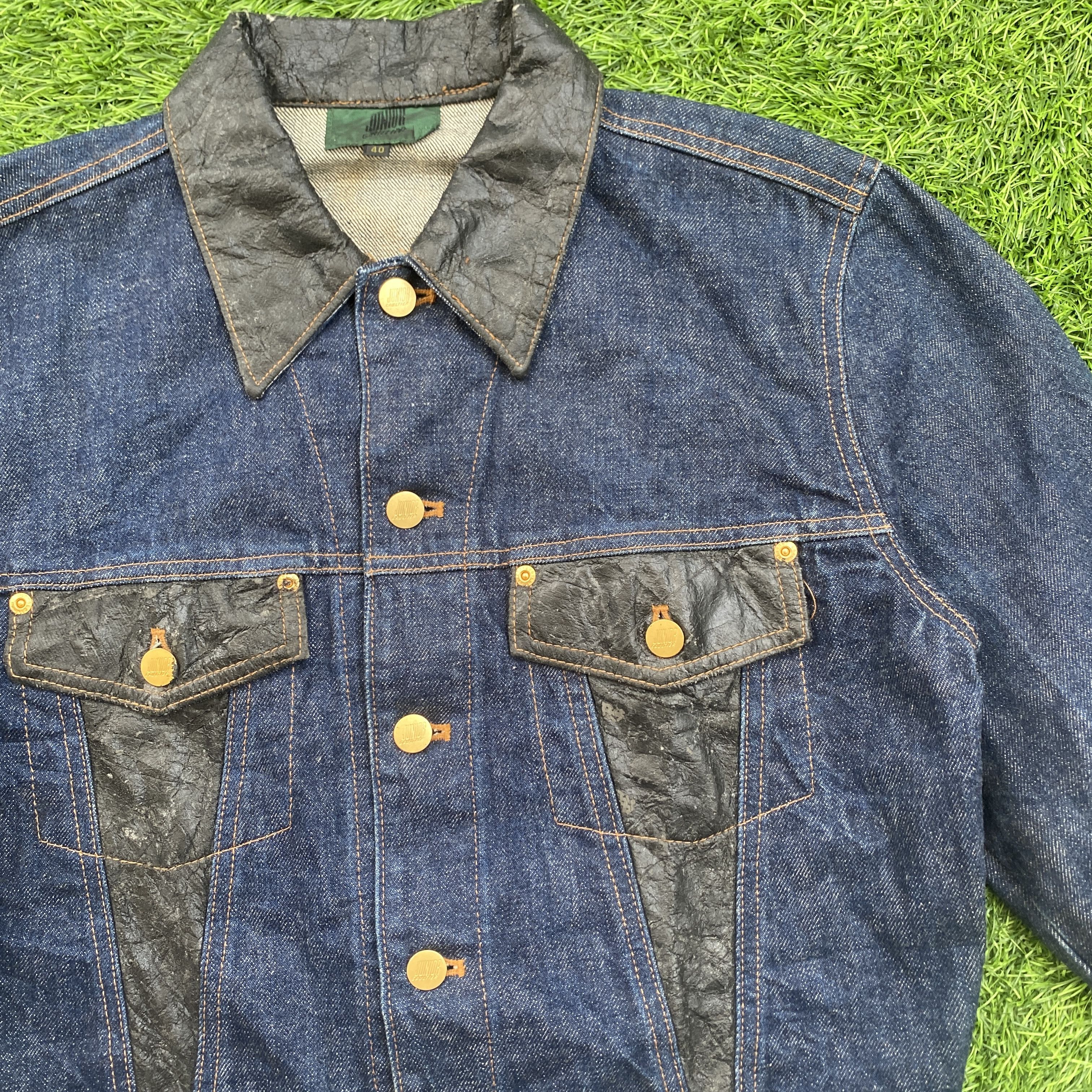 Jean Paul Gaultier Vintage Junior Gaultier Denim Jacket Leather Neck Size S / US 4 / IT 40 - 2 Thumbnail