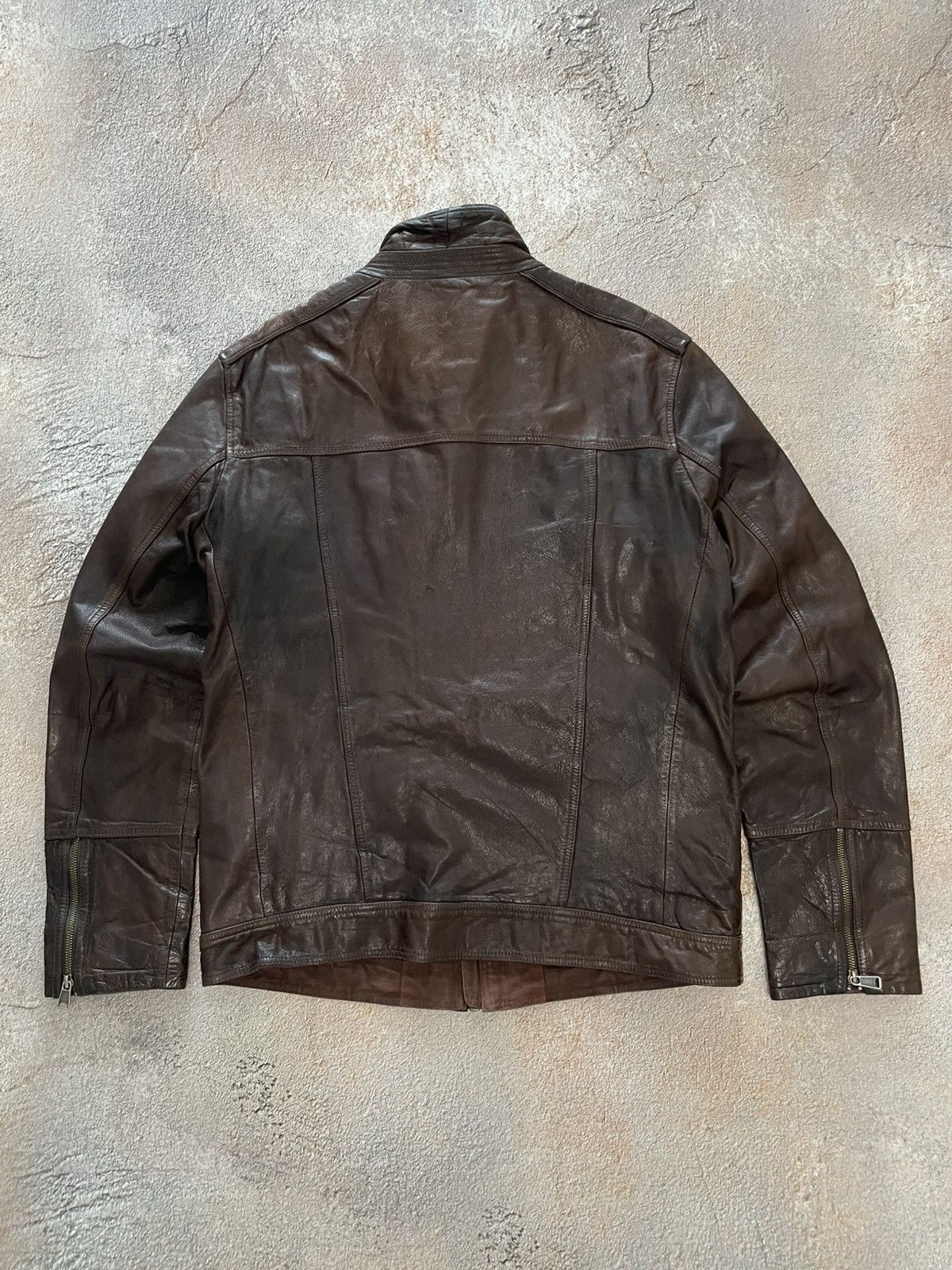 Napapijri Vintage Napapijri Brown Leather Jacket Size US XL / EU 56 / 4 - 12 Thumbnail